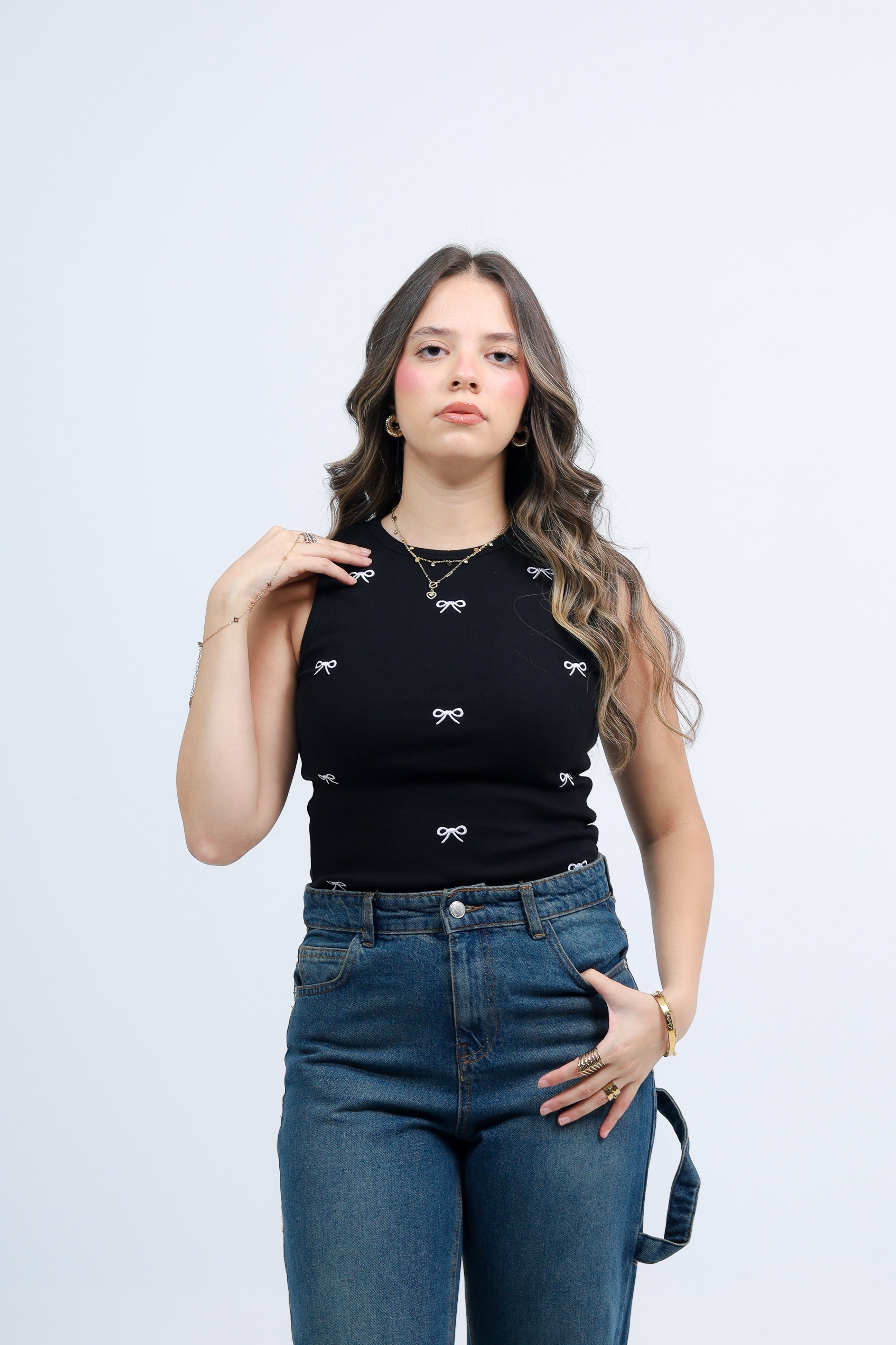 Ribbed Bow Tank Top