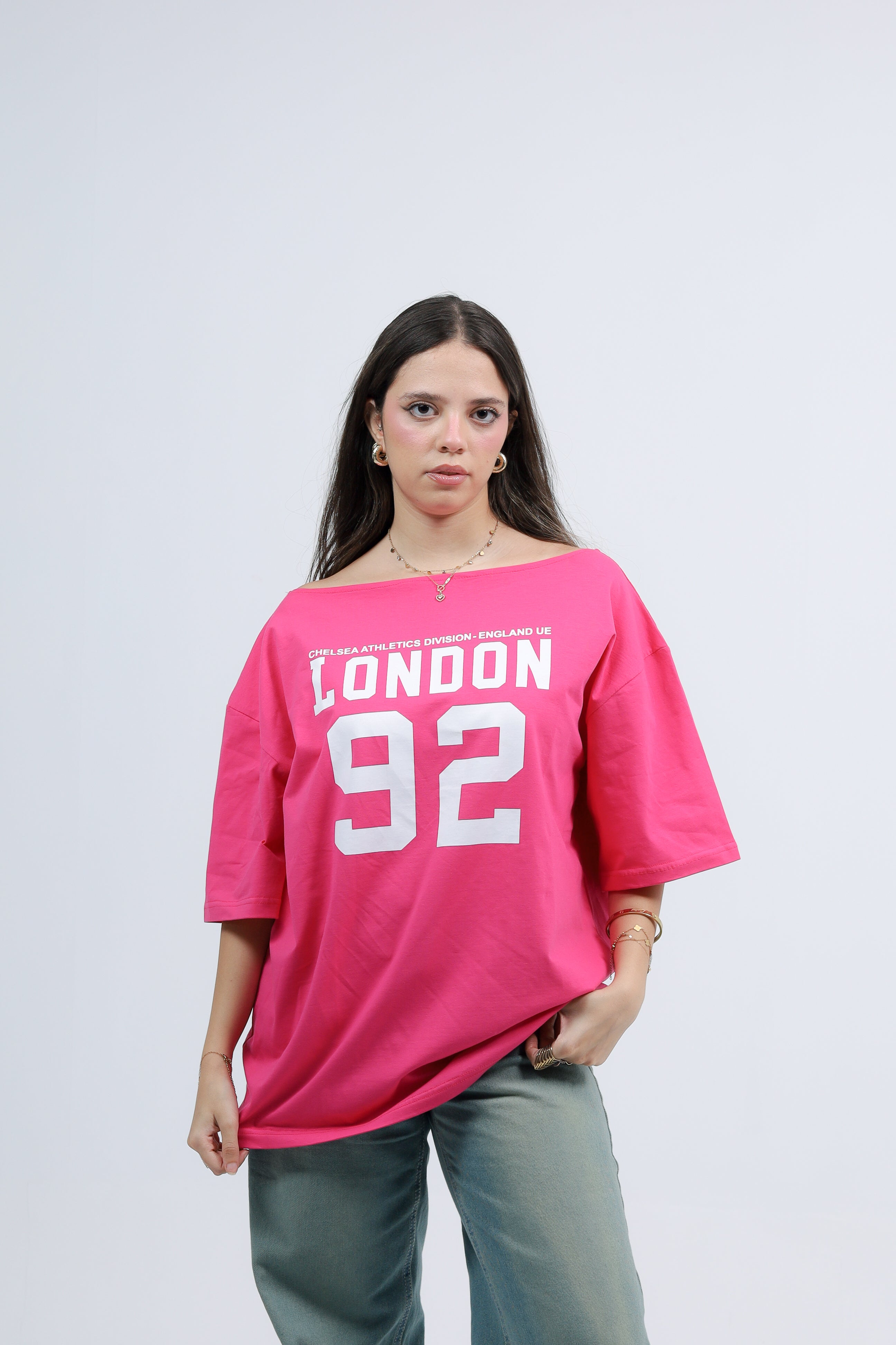 Off shoulder Tee Printed London