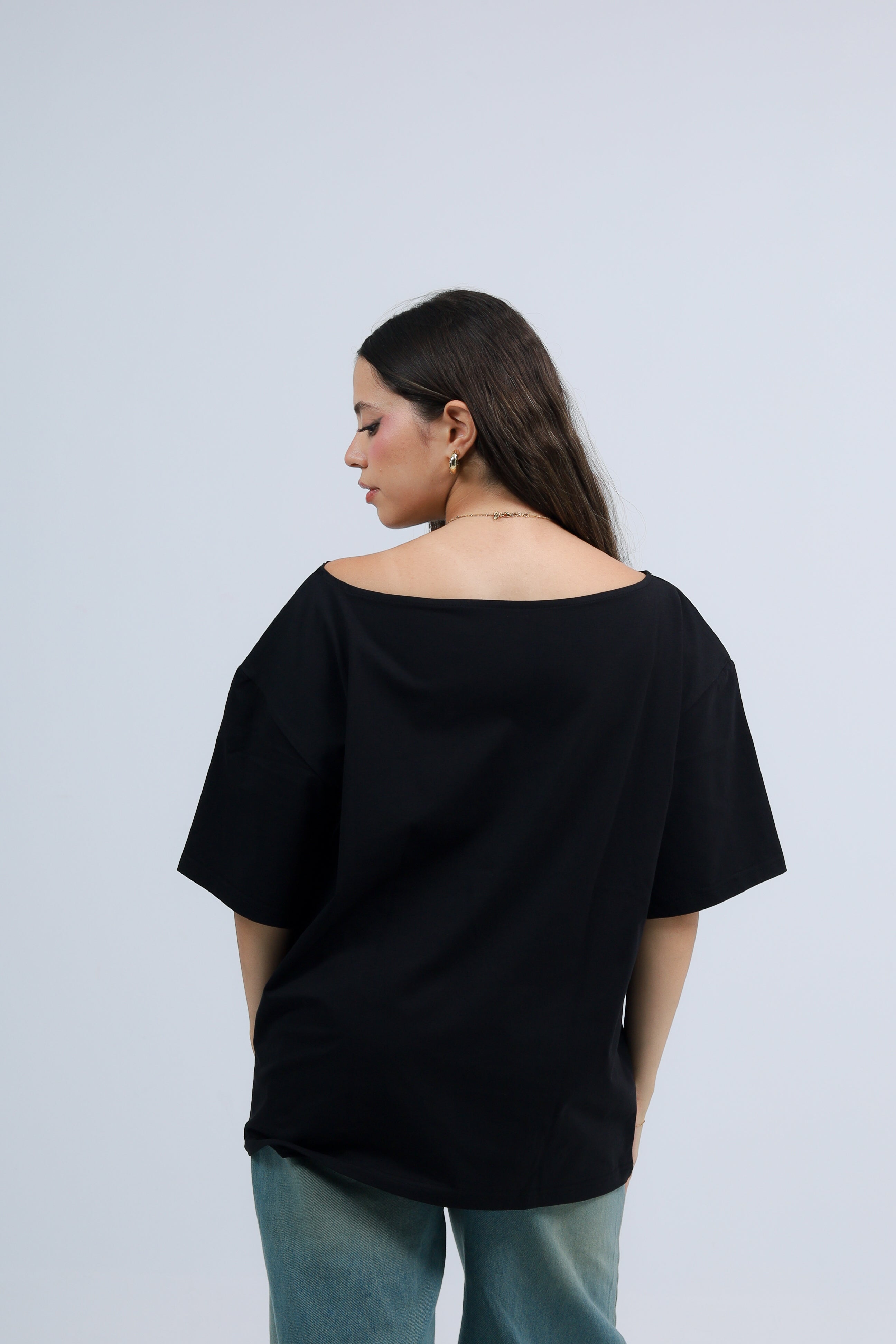 Off Shoulder Tee Printed