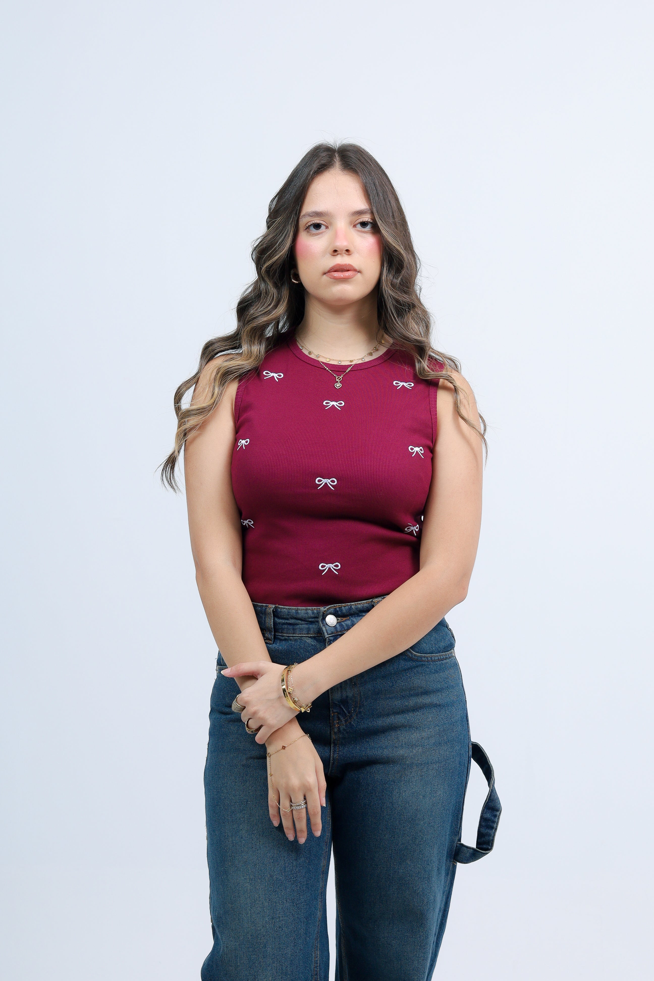 Ribbed Bow Tank Top
