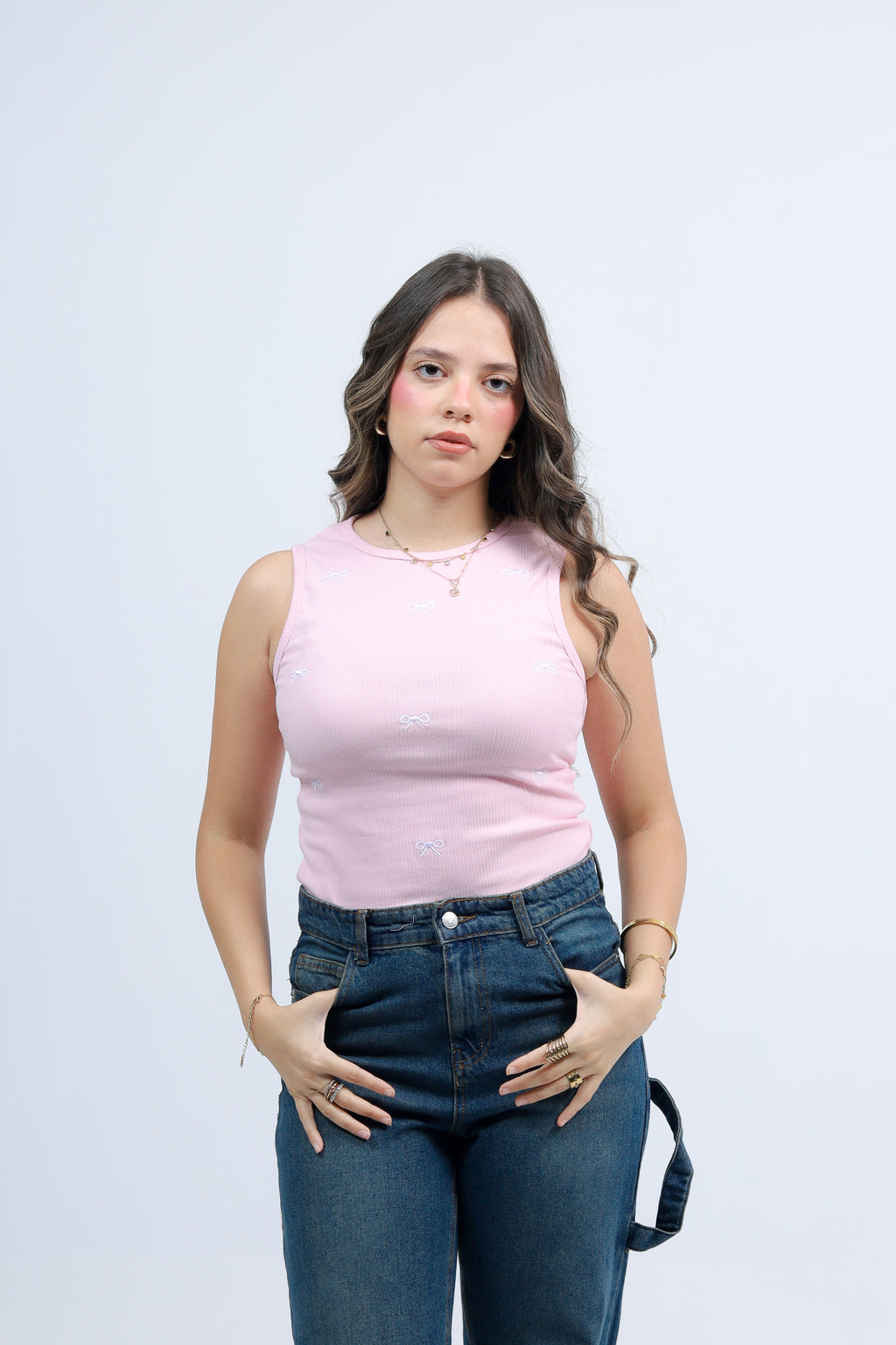 Ribbed Bow Tank Top