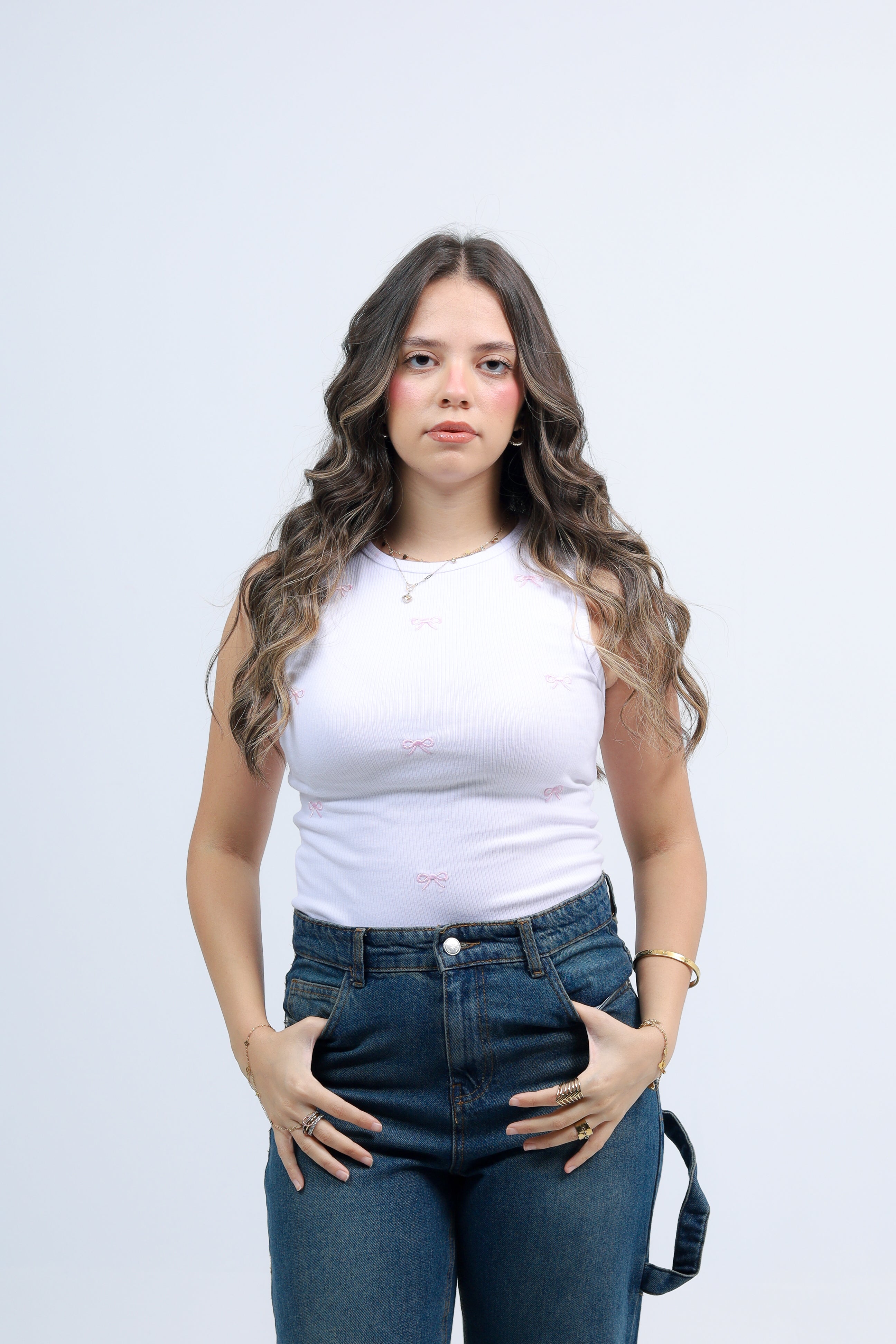 Ribbed Bow Tank Top