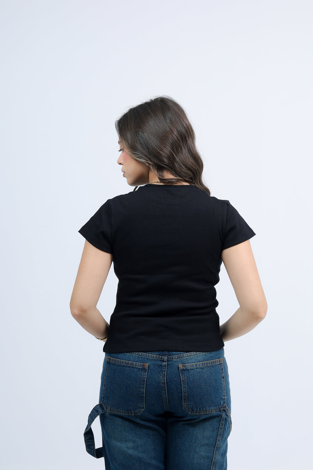 Bow Ribbed Cotton Top