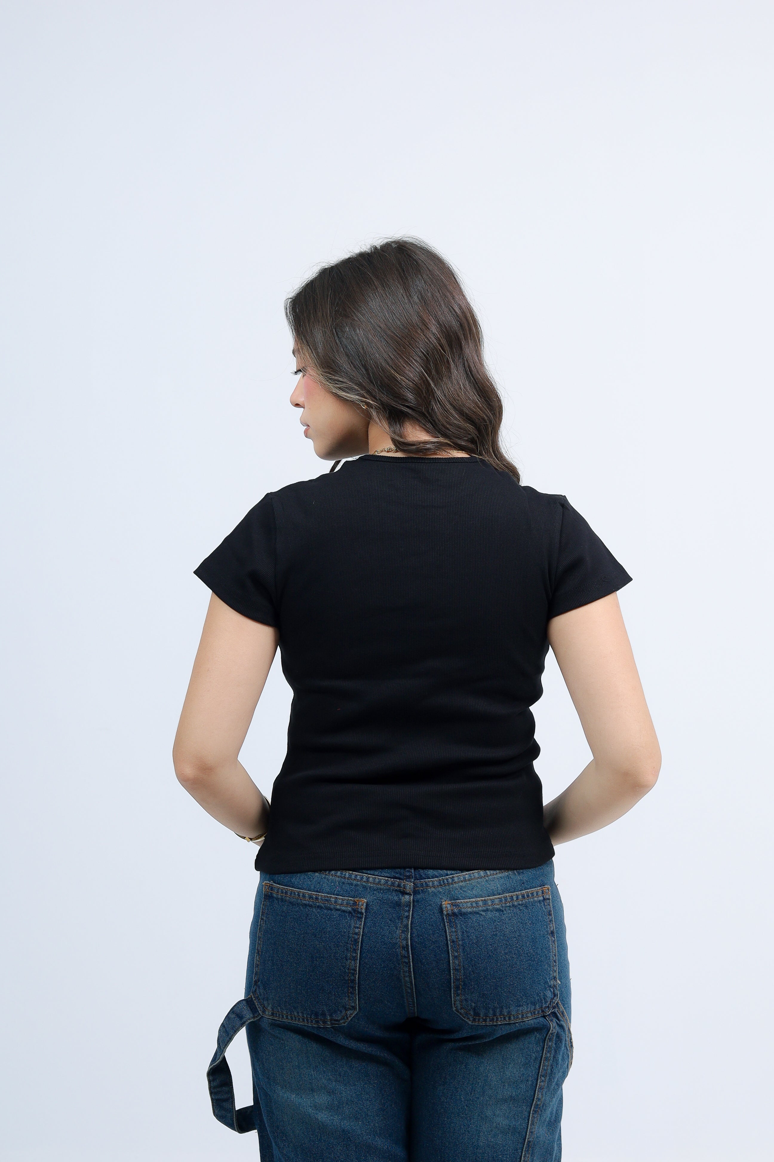 Bow Ribbed Cotton Top