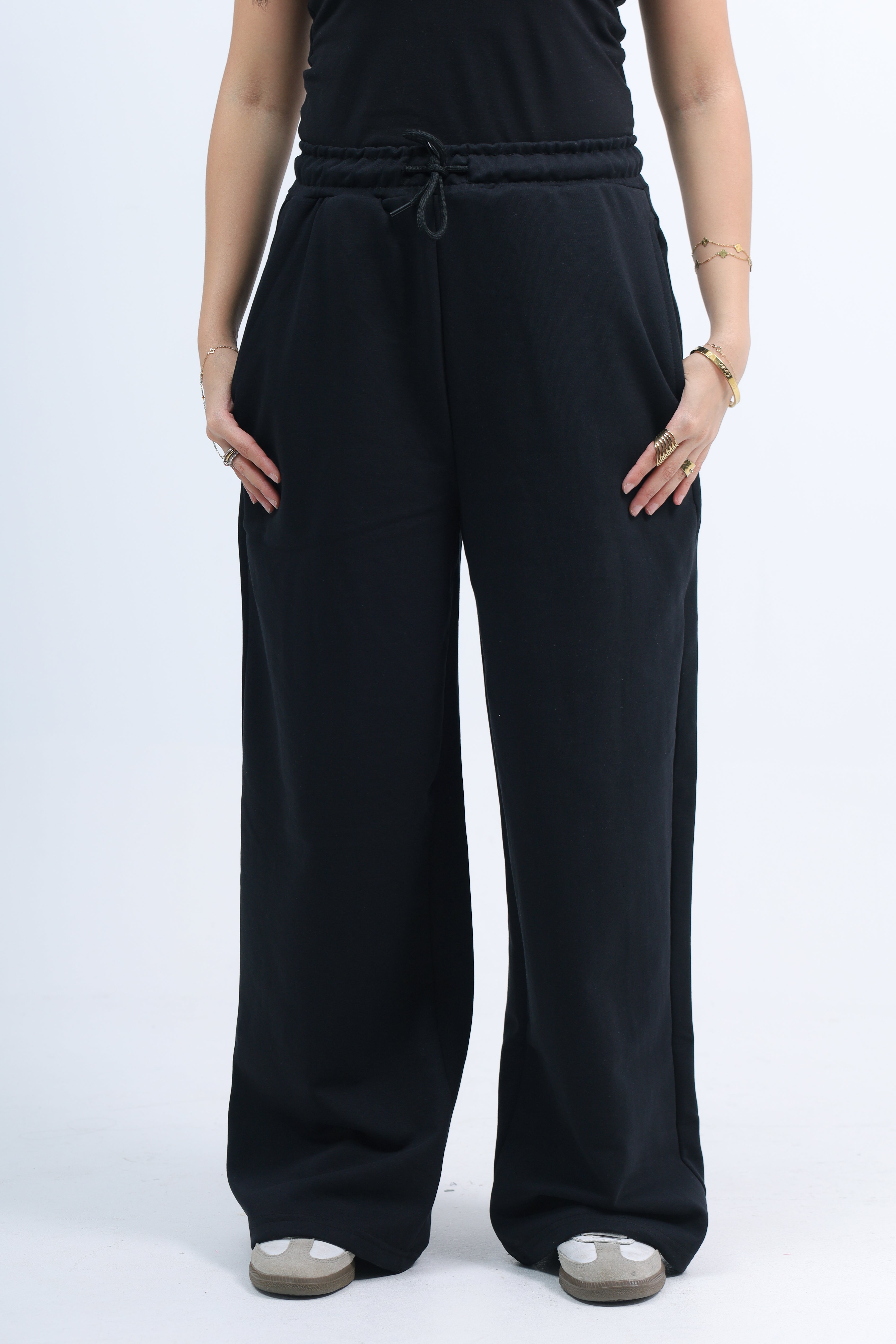 Sweatpants wied leg - black