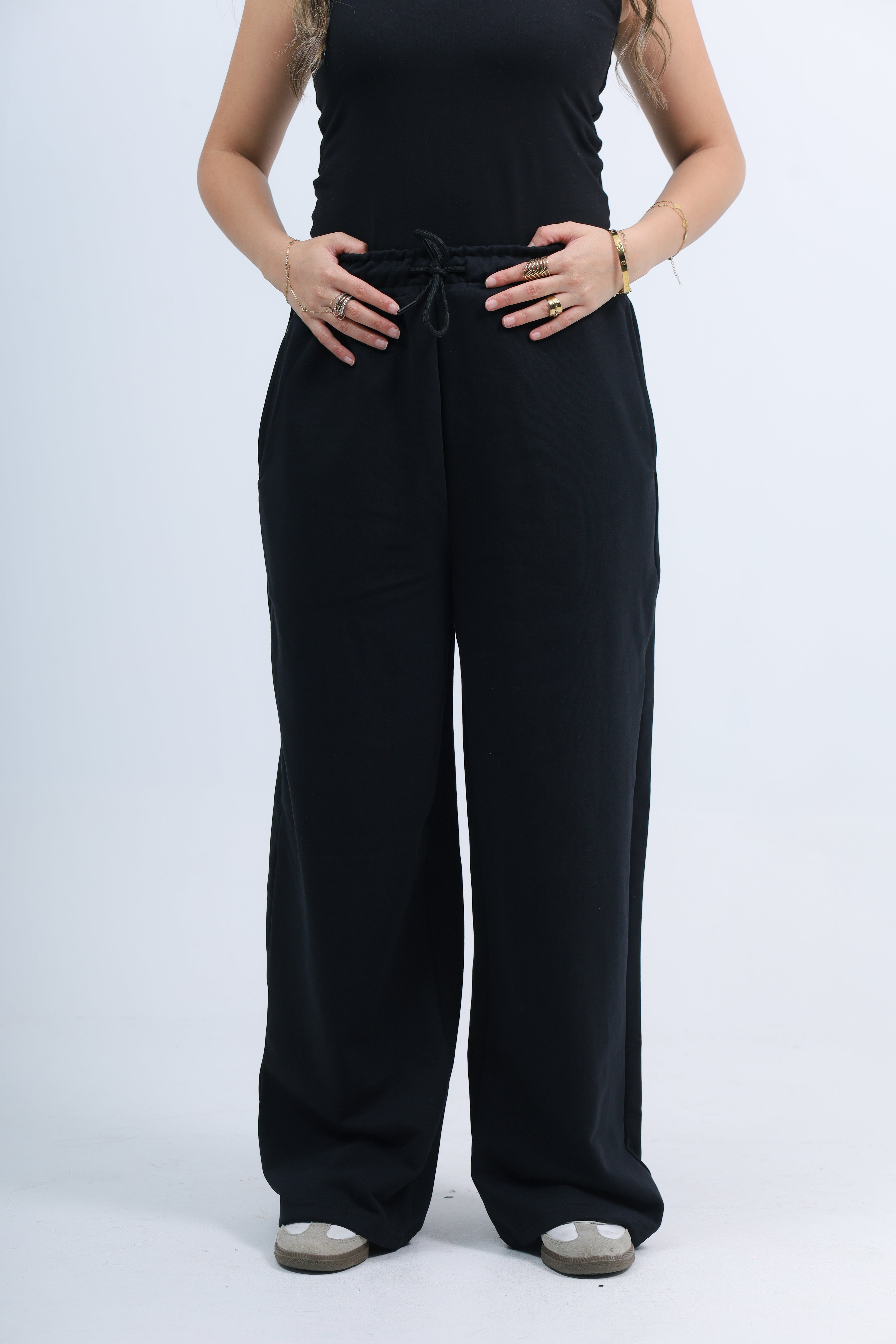 Sweatpants wied leg - black