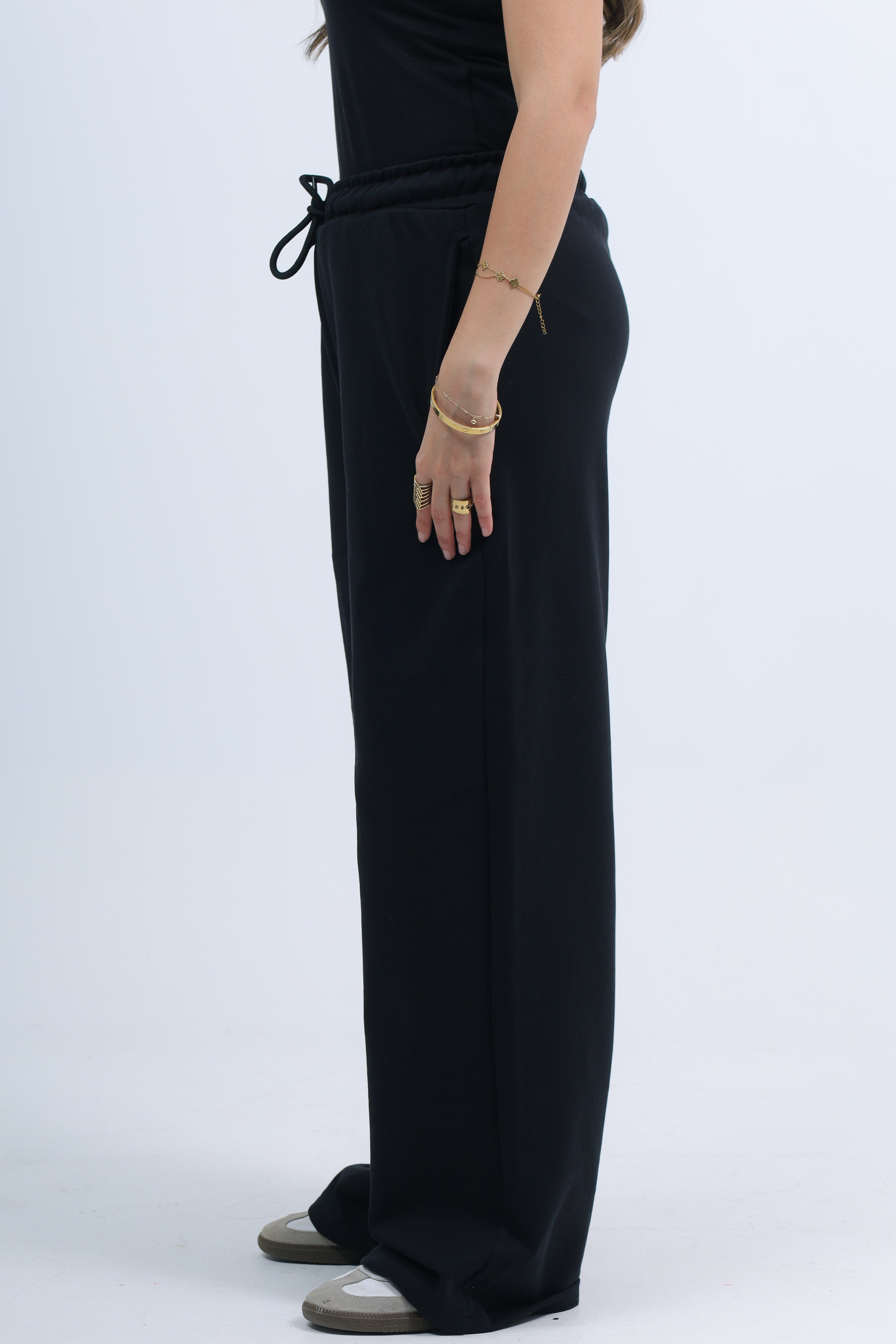 Sweatpants wied leg - black
