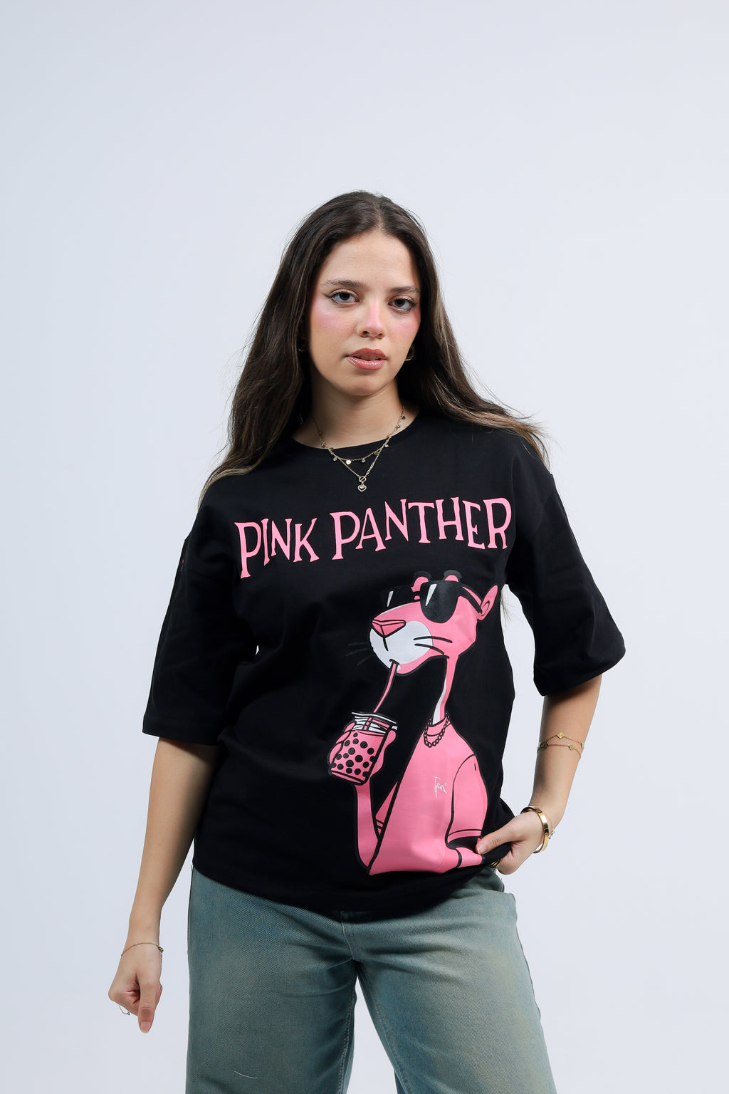 Oversized Tee Printed Pink Panther