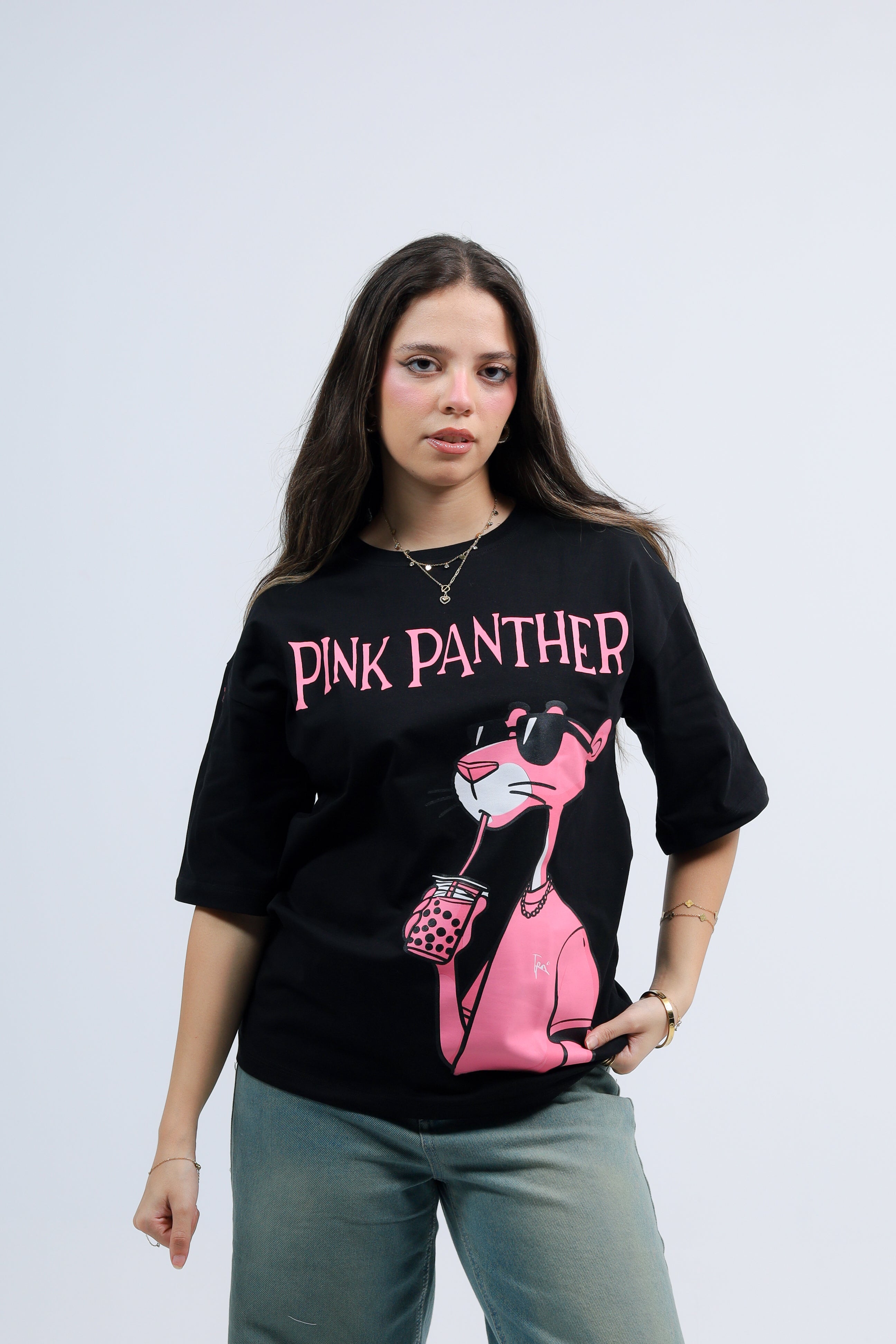 Oversized Tee Printed Pink Panther