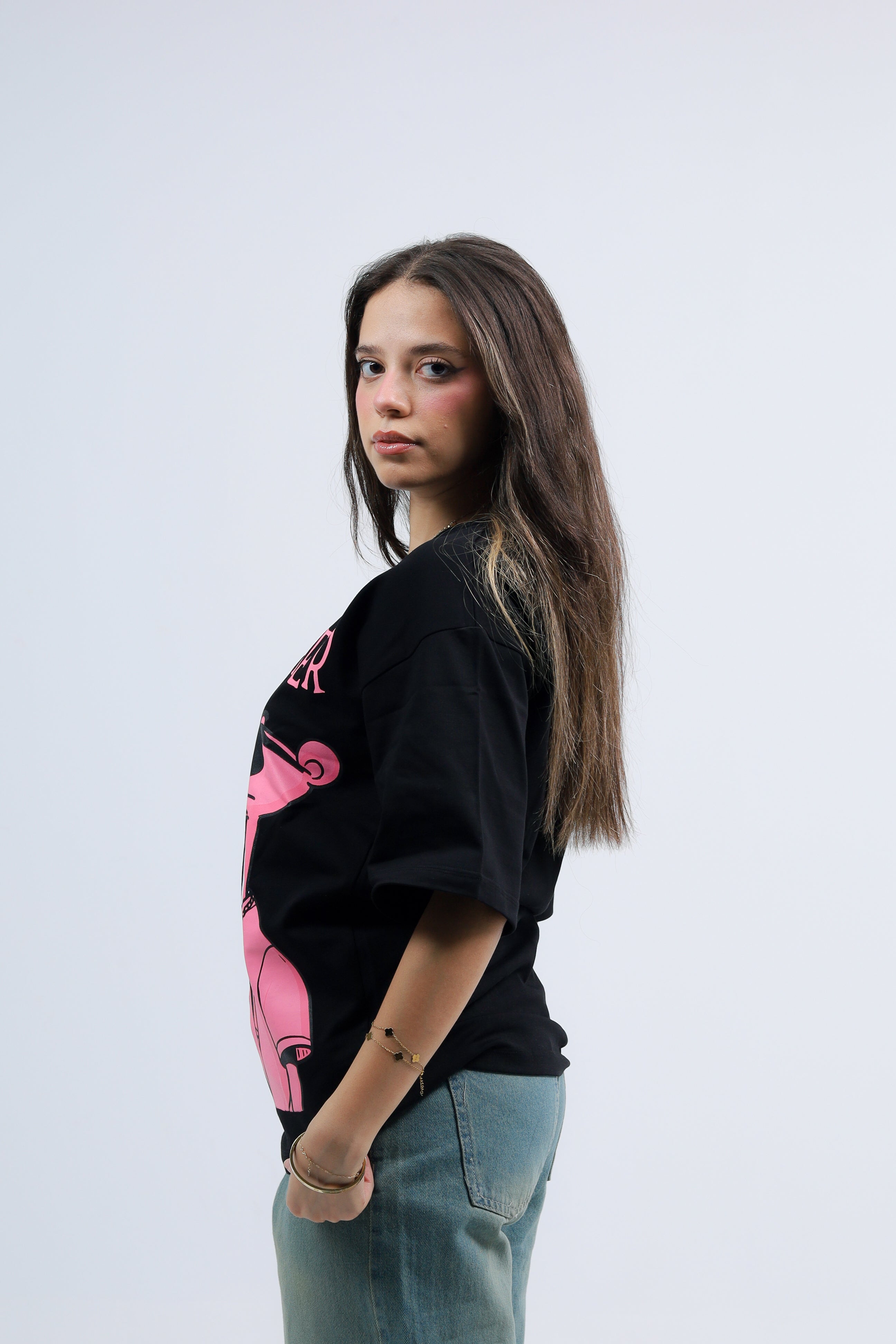 Oversized Tee Printed Pink Panther