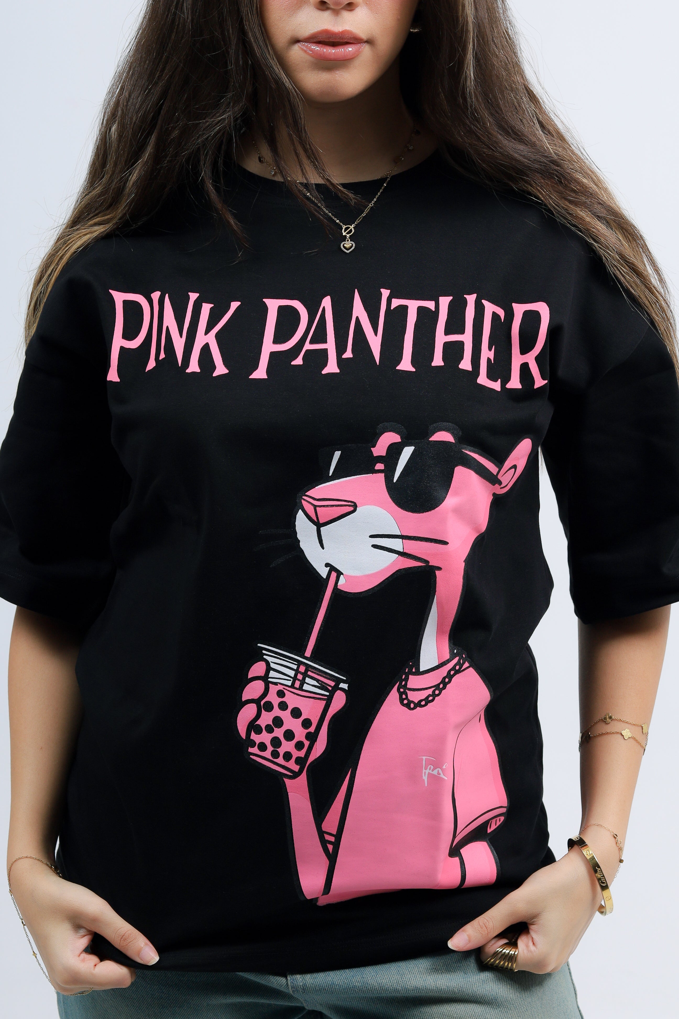 Oversized Tee Printed Pink Panther