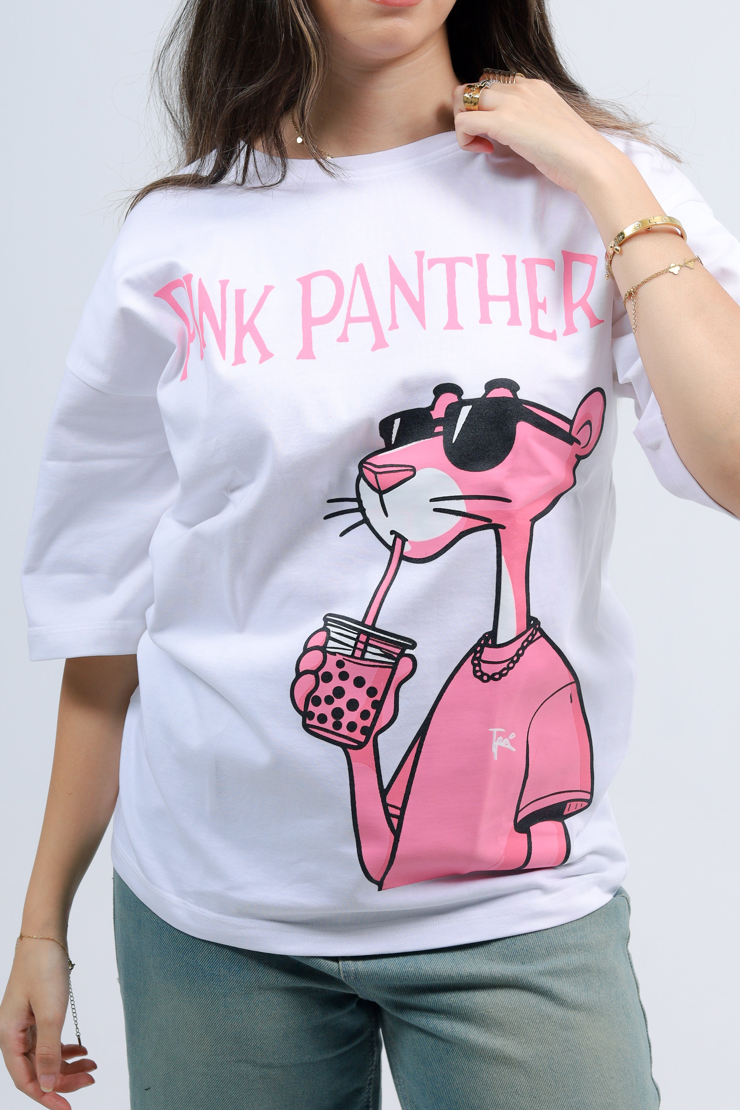 Oversized Tee Printed Pink Panther