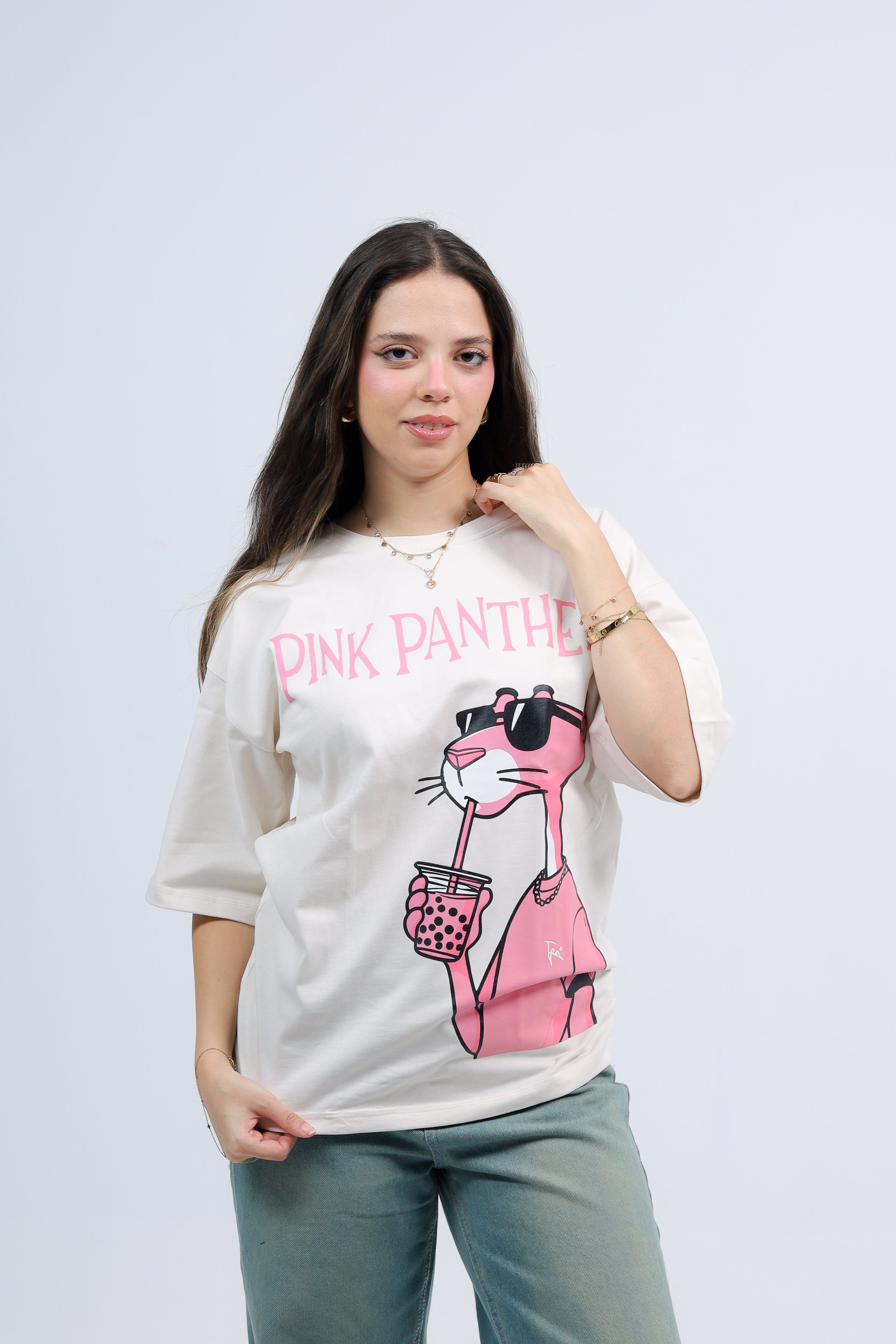 Oversized Tee Printed Pink Panther