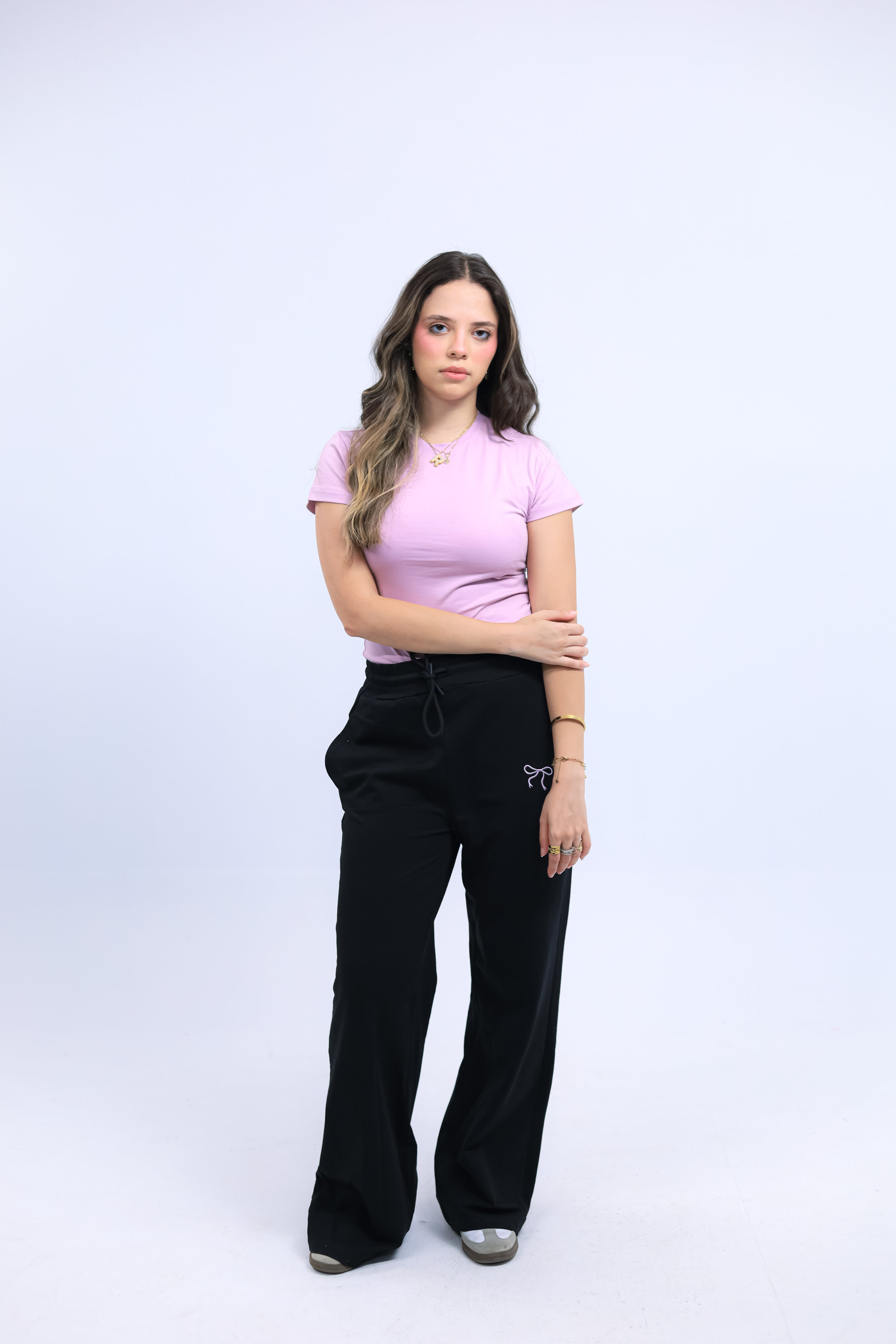 BOW WIDE LEG SWEATPANTS