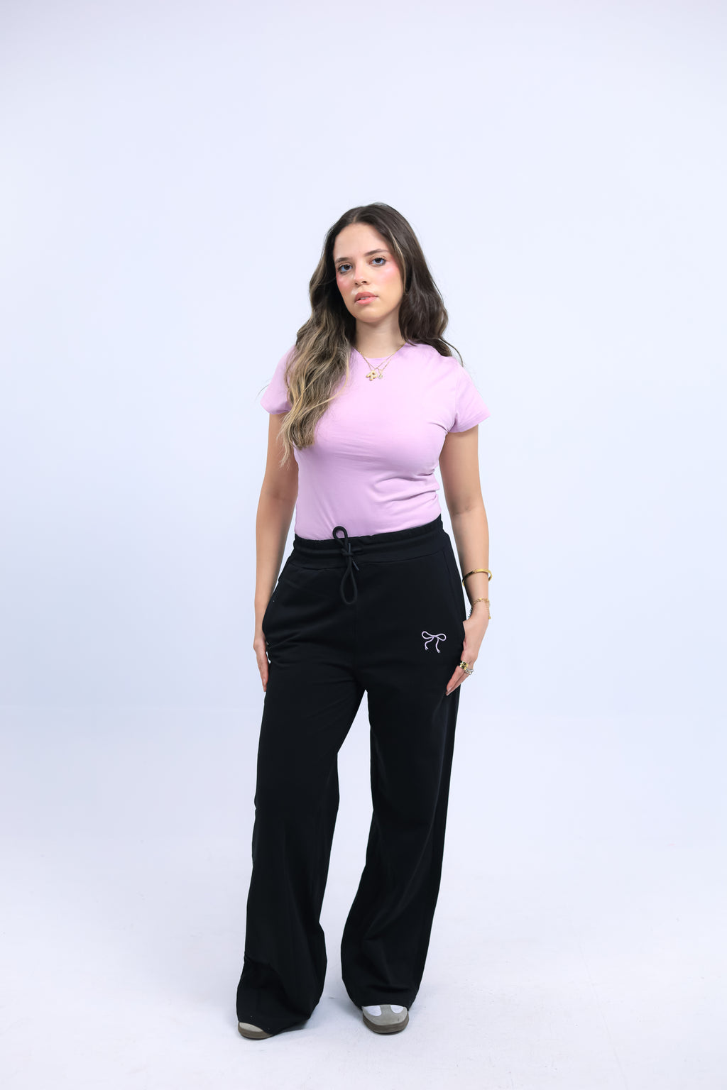 BOW WIDE LEG SWEATPANTS