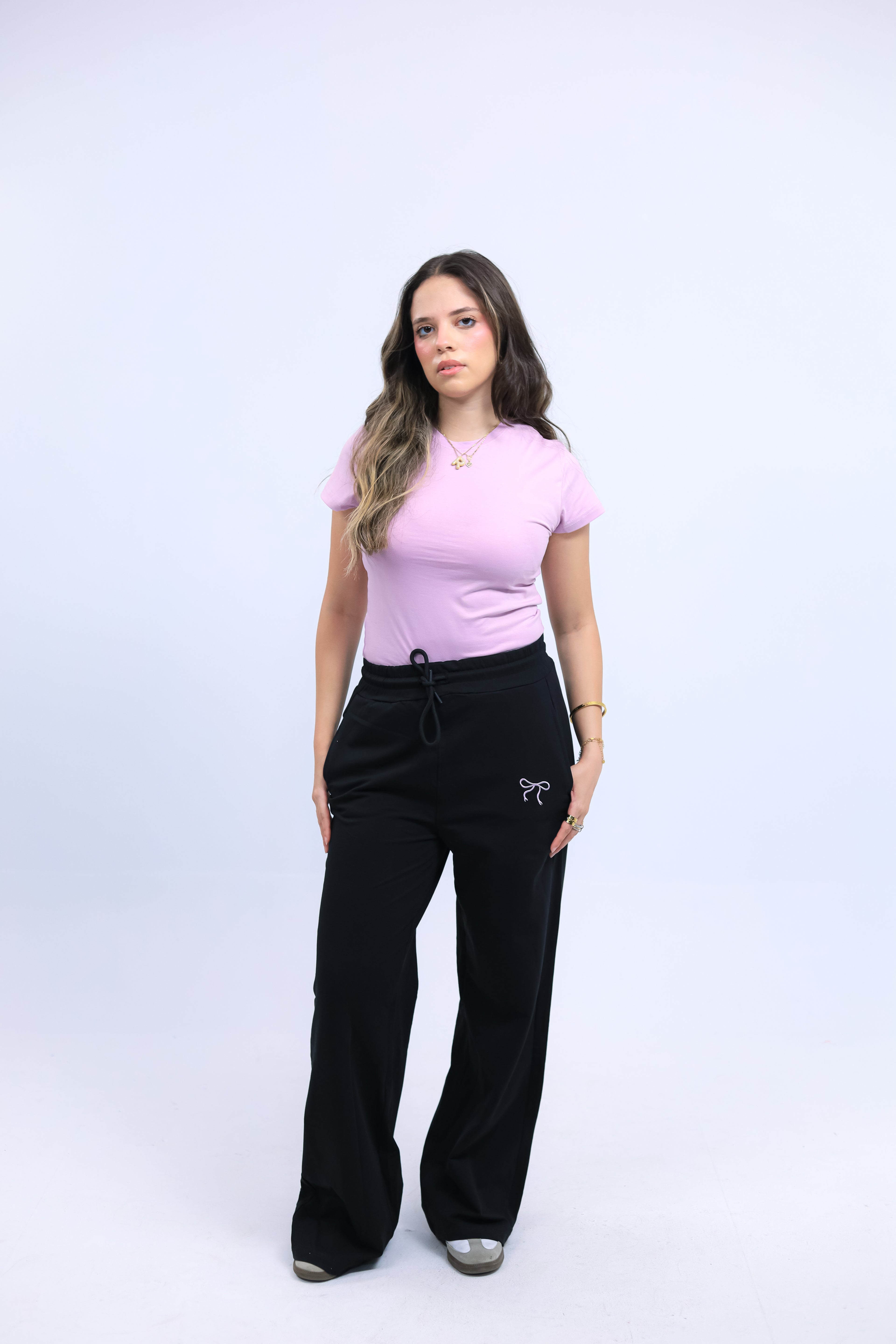 BOW WIDE LEG SWEATPANTS