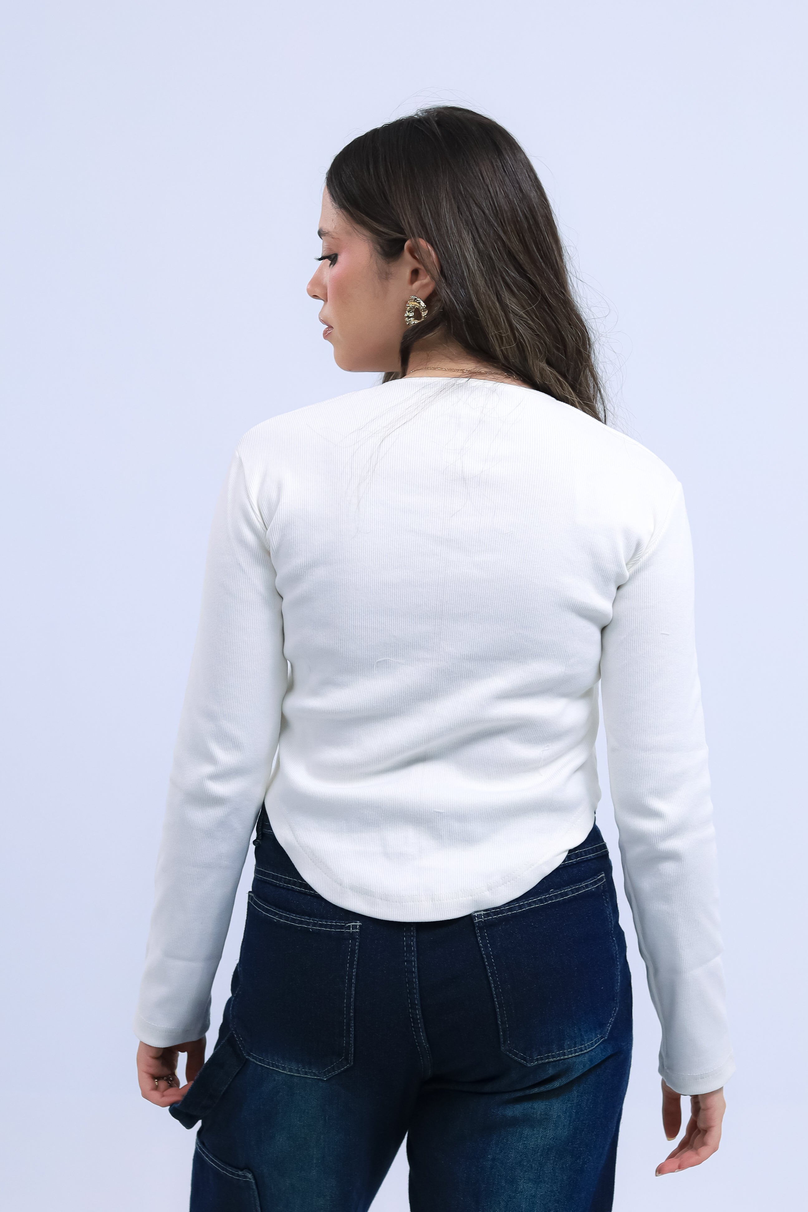 Ribbed Button Tee