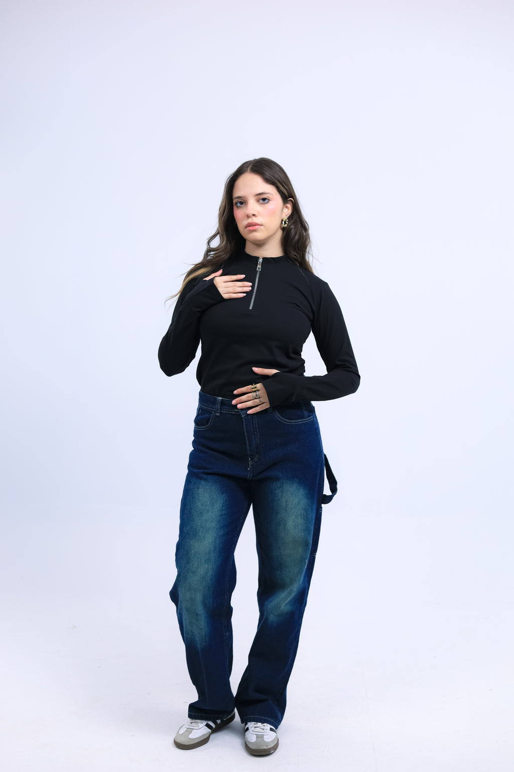 Fitted Zip Tee Long Sleeve