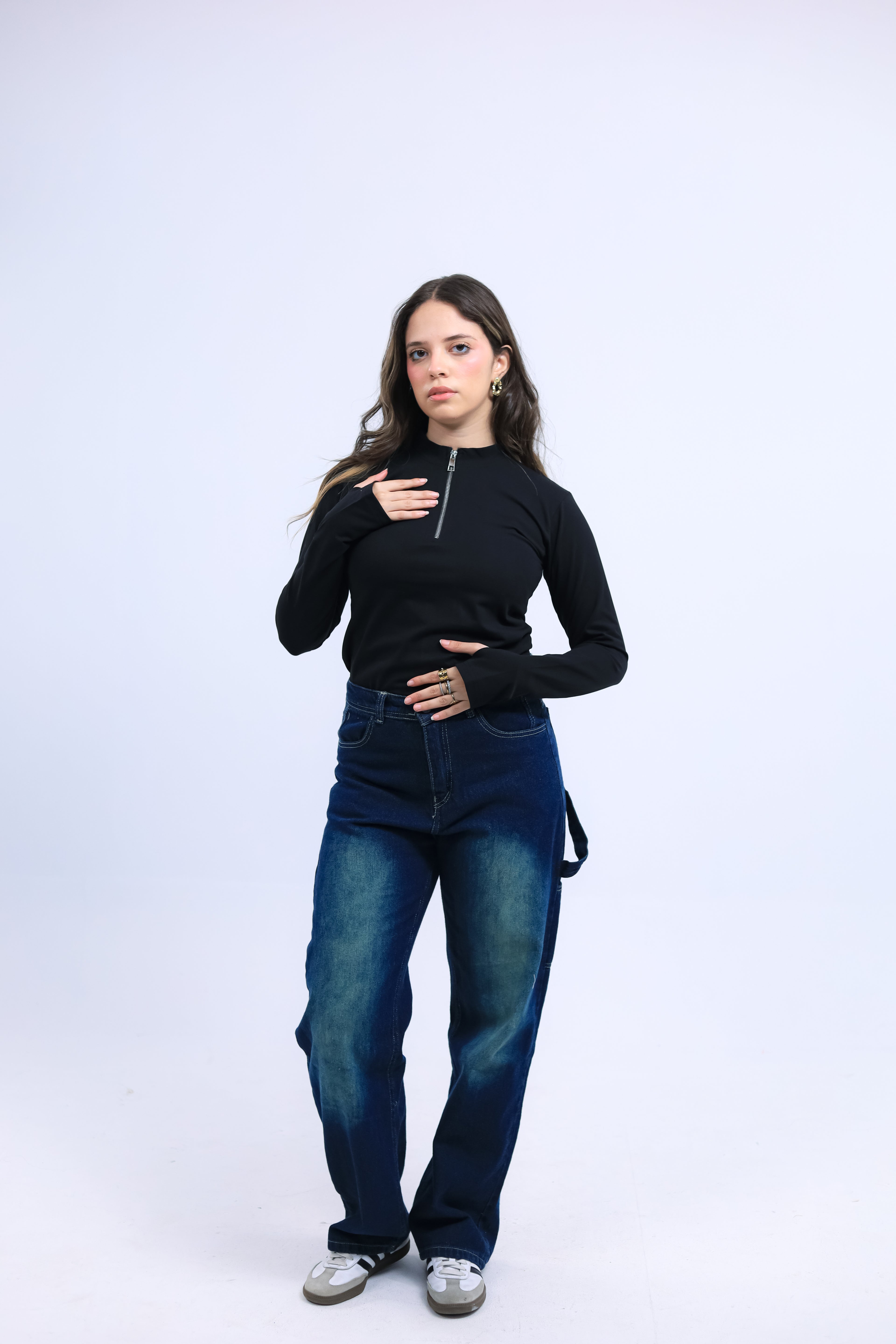 Fitted Zip Tee Long Sleeve
