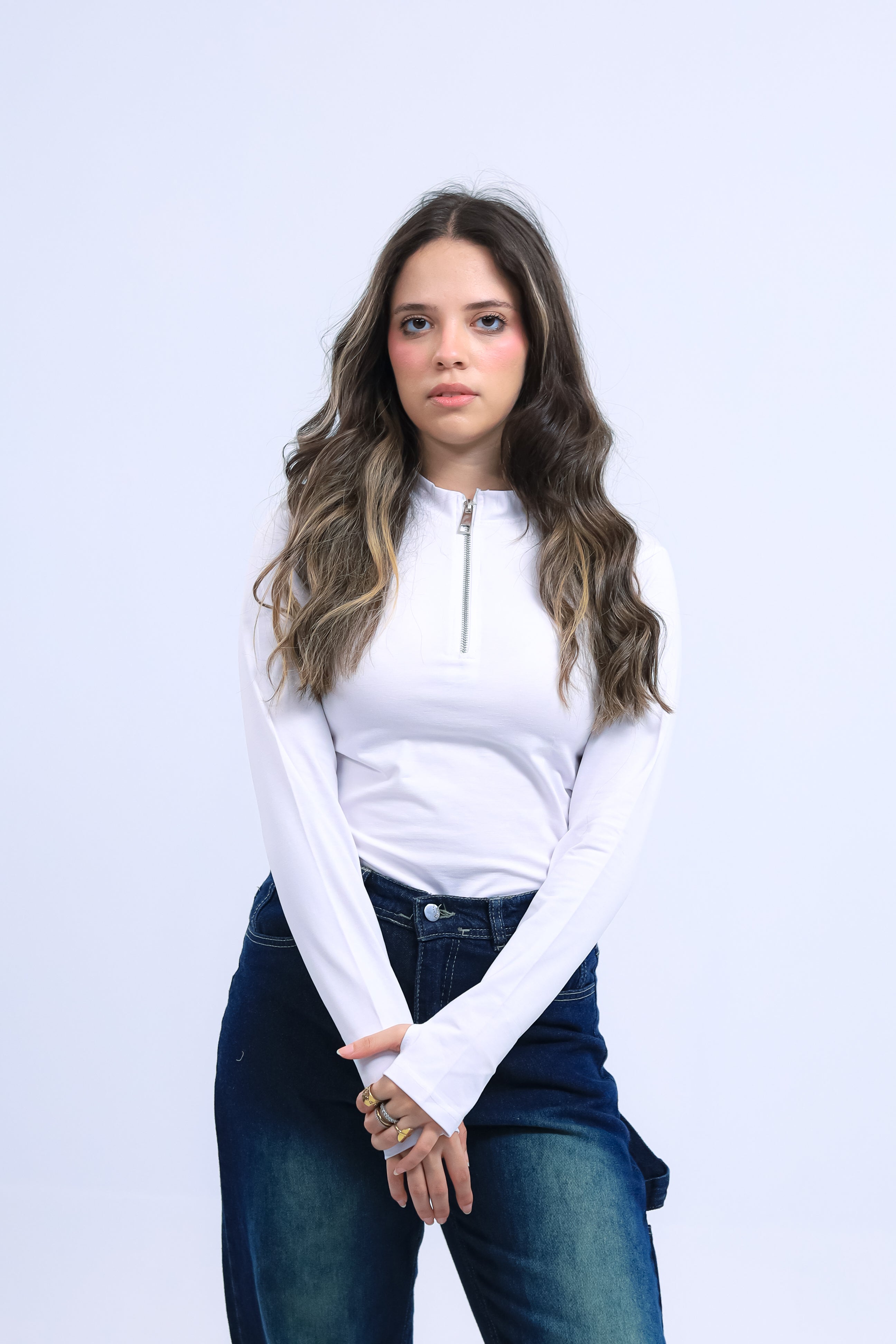 Fitted Zip Tee Long Sleeve