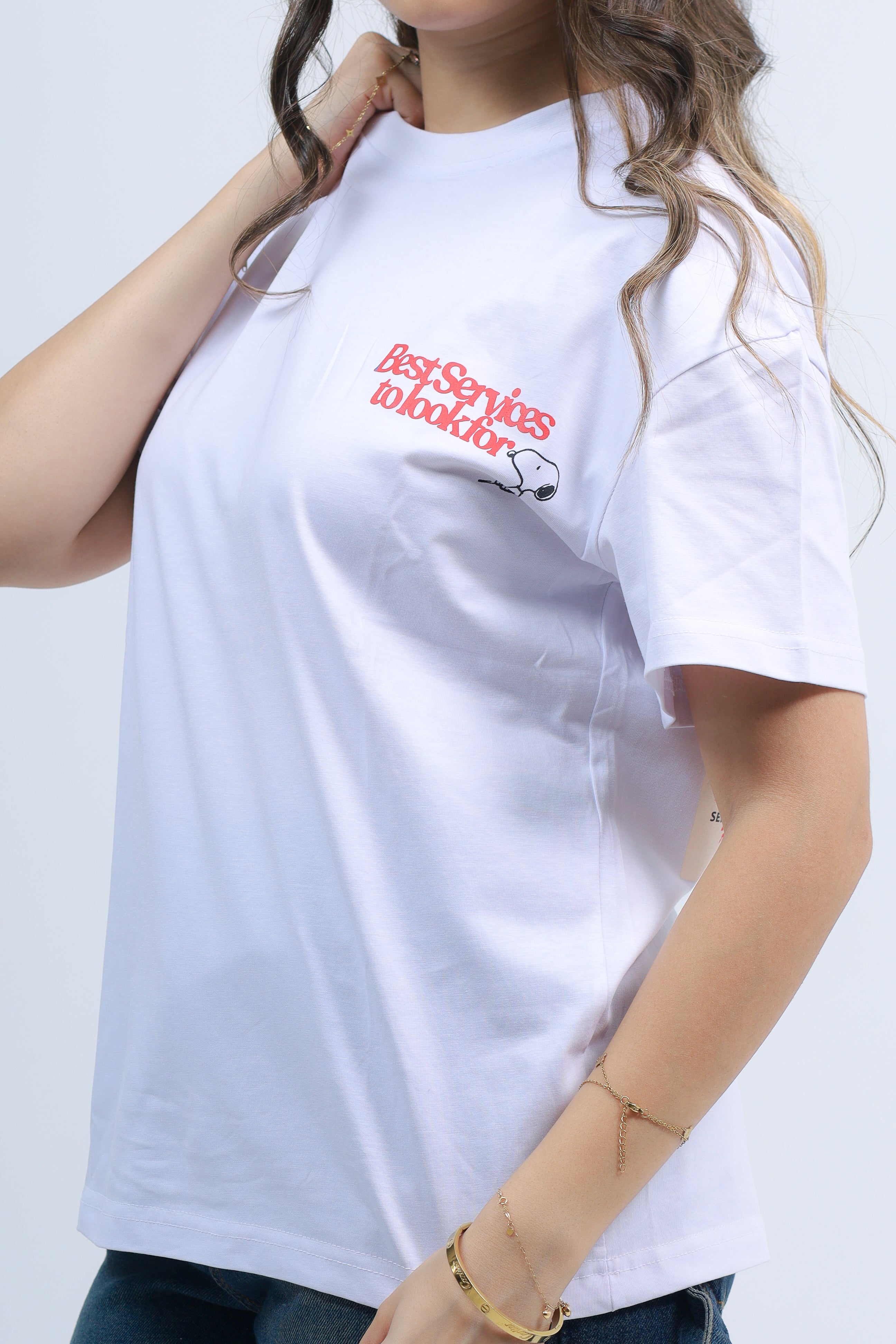 Oversized Tee Printed Snoopy