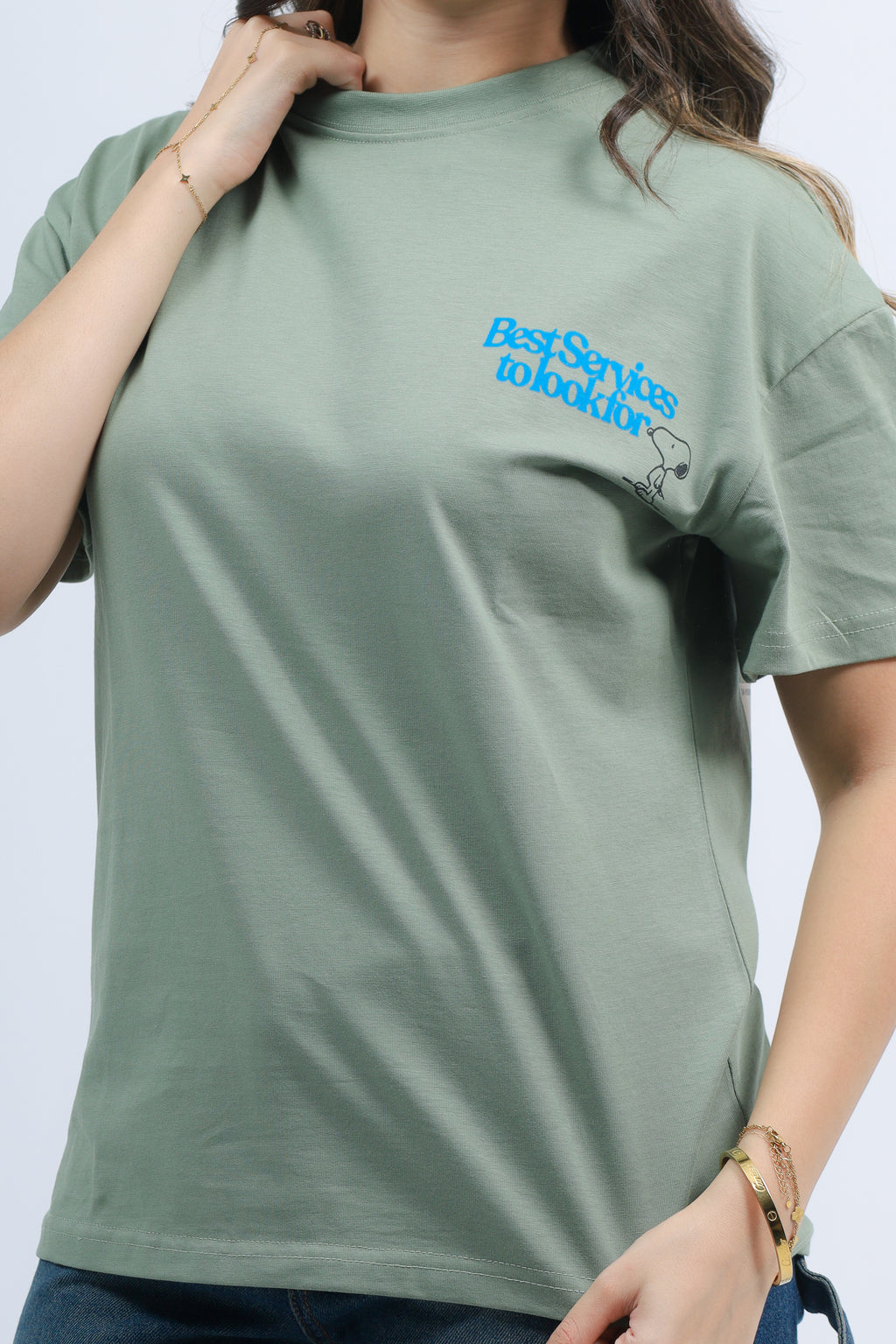 Oversized Tee Printed Snoopy