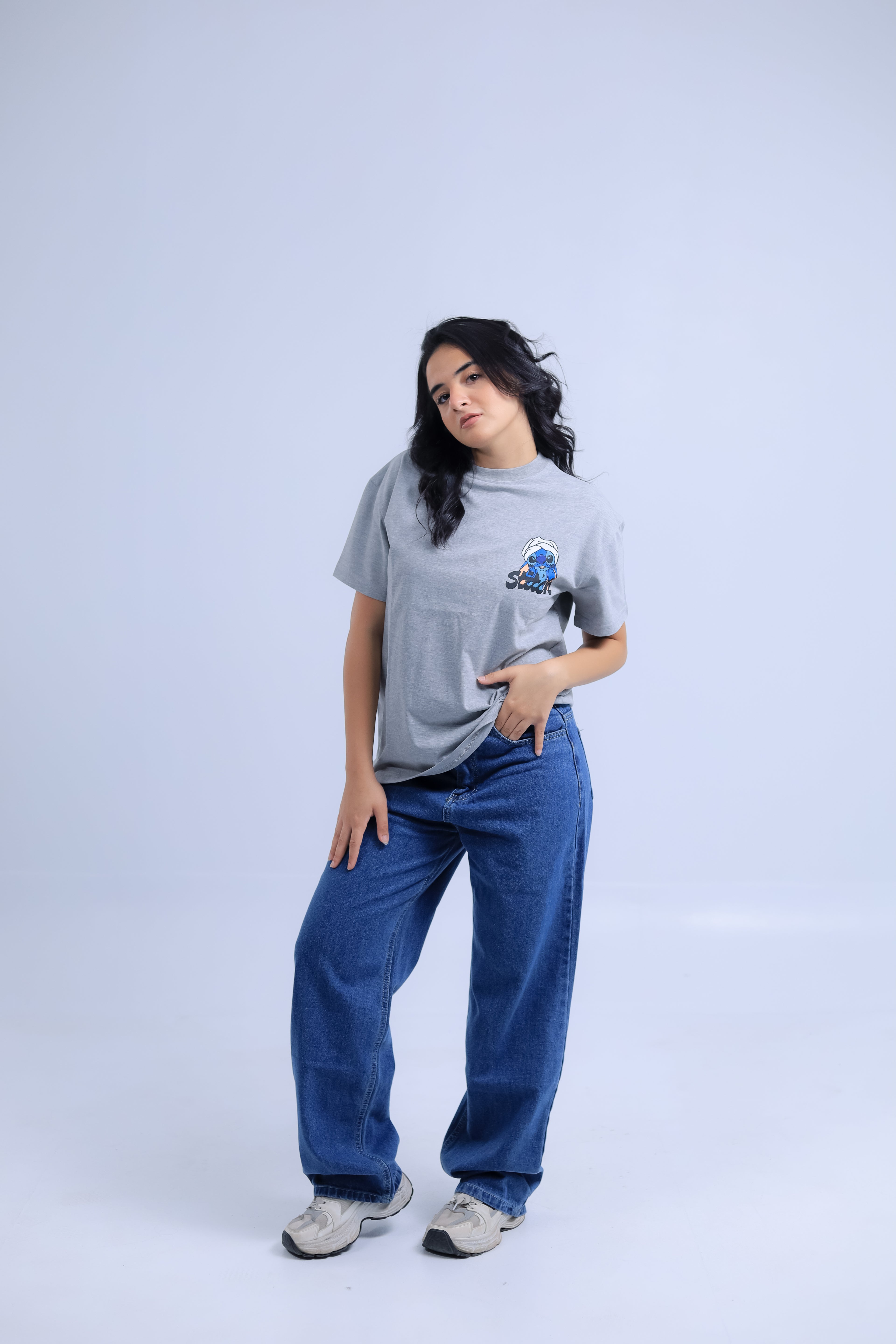Oversized Stitch Print T-shirt - GRWM Edition