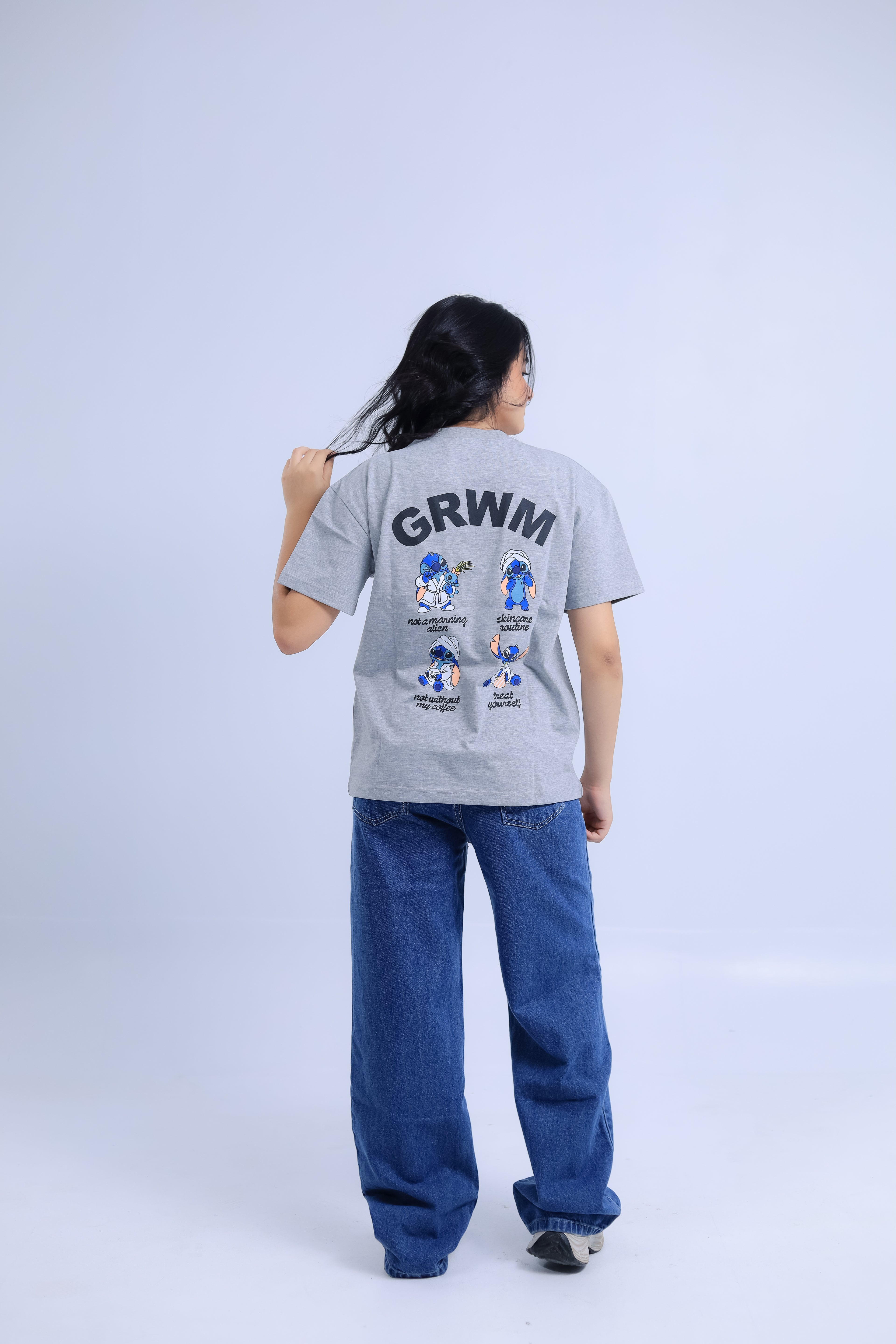 Oversized Stitch Print T-shirt - GRWM Edition