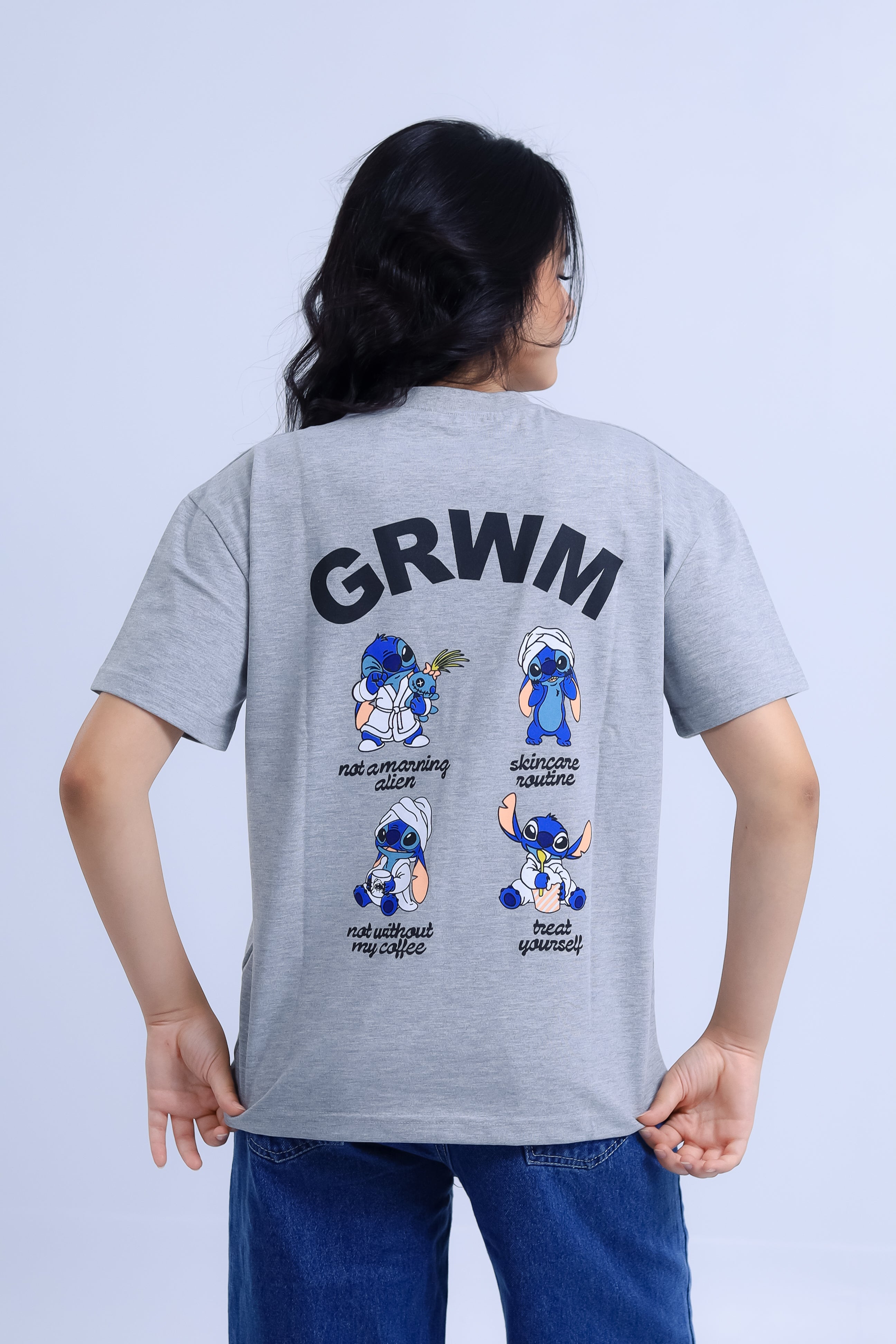 Oversized Stitch Print T-shirt - GRWM Edition