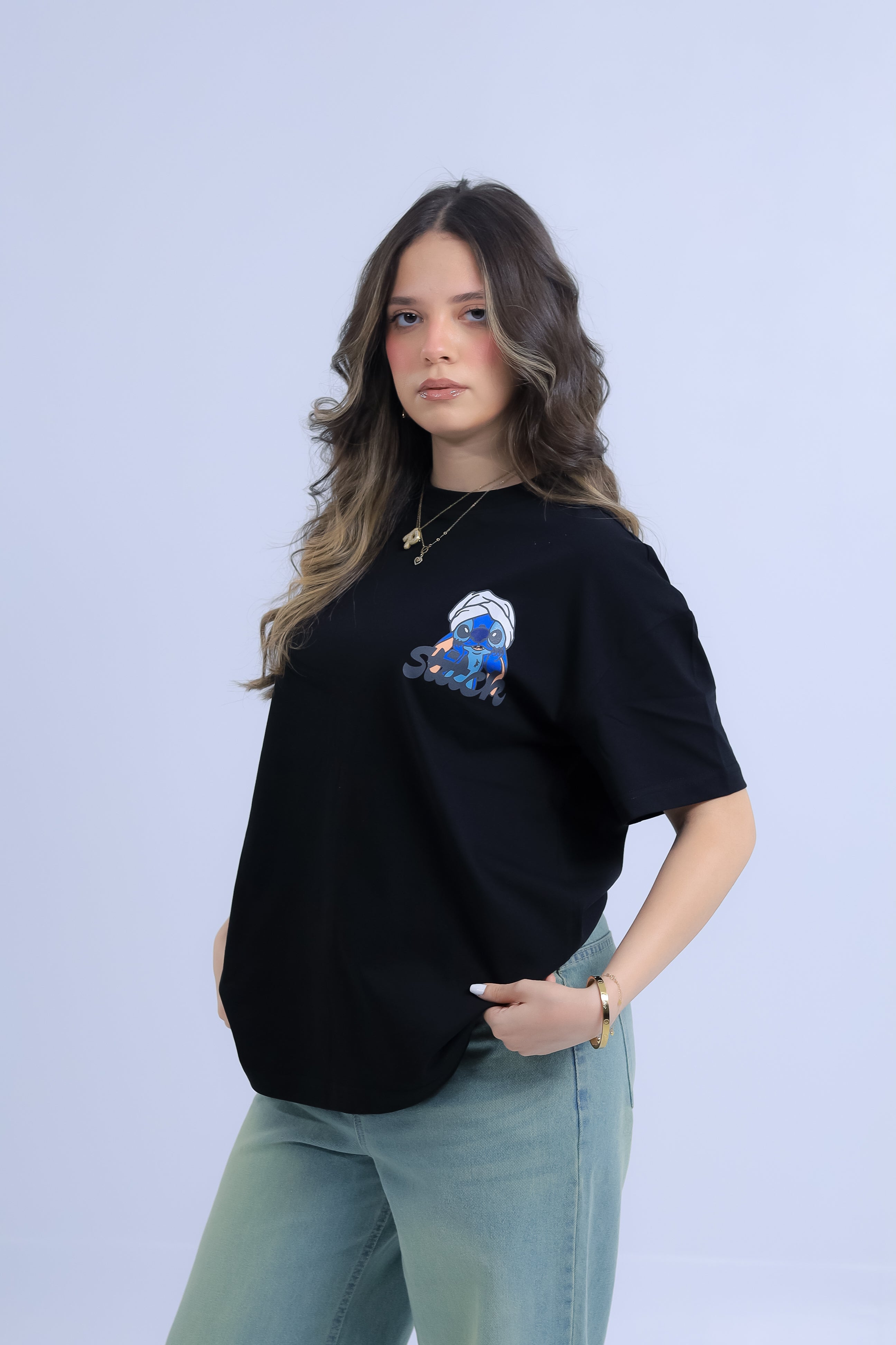 Oversized Stitch Print T-shirt - GRWM Edition