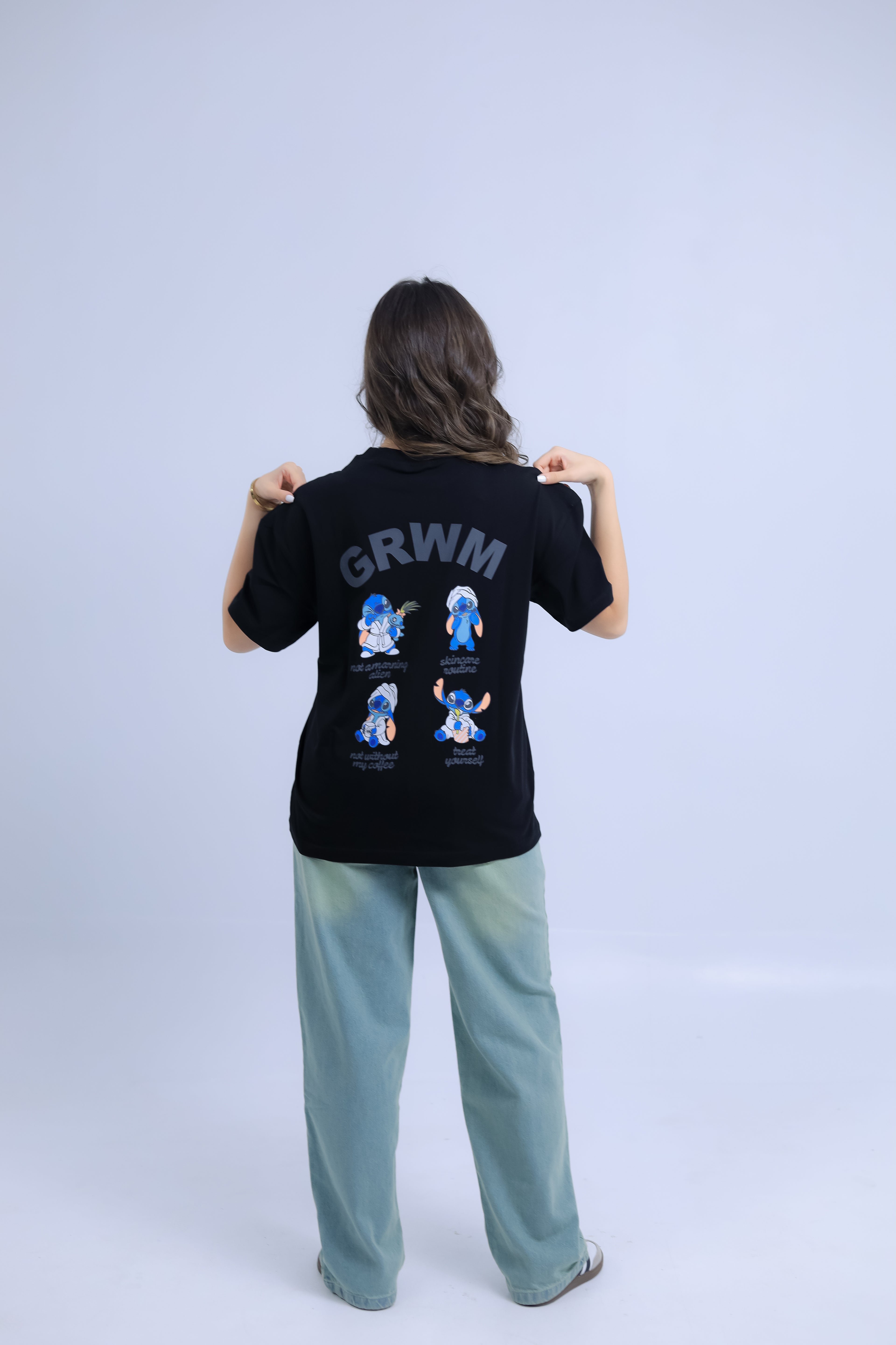Oversized Stitch Print T-shirt - GRWM Edition
