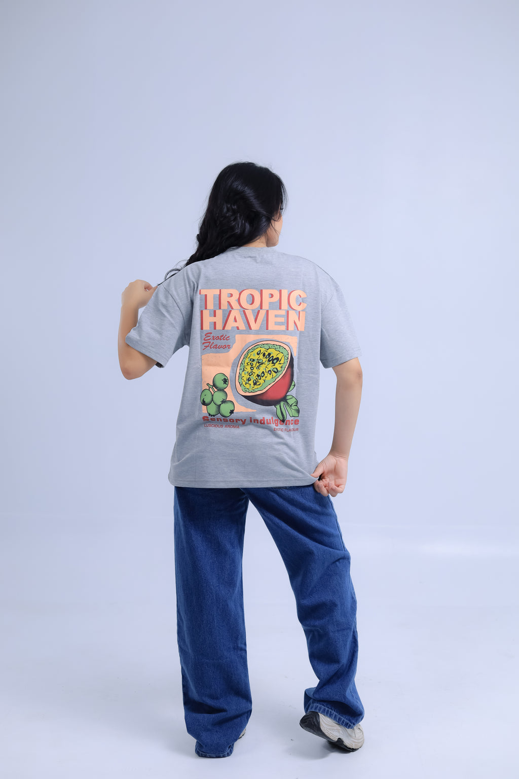 Oversized Tropic Haven Print T-shirt