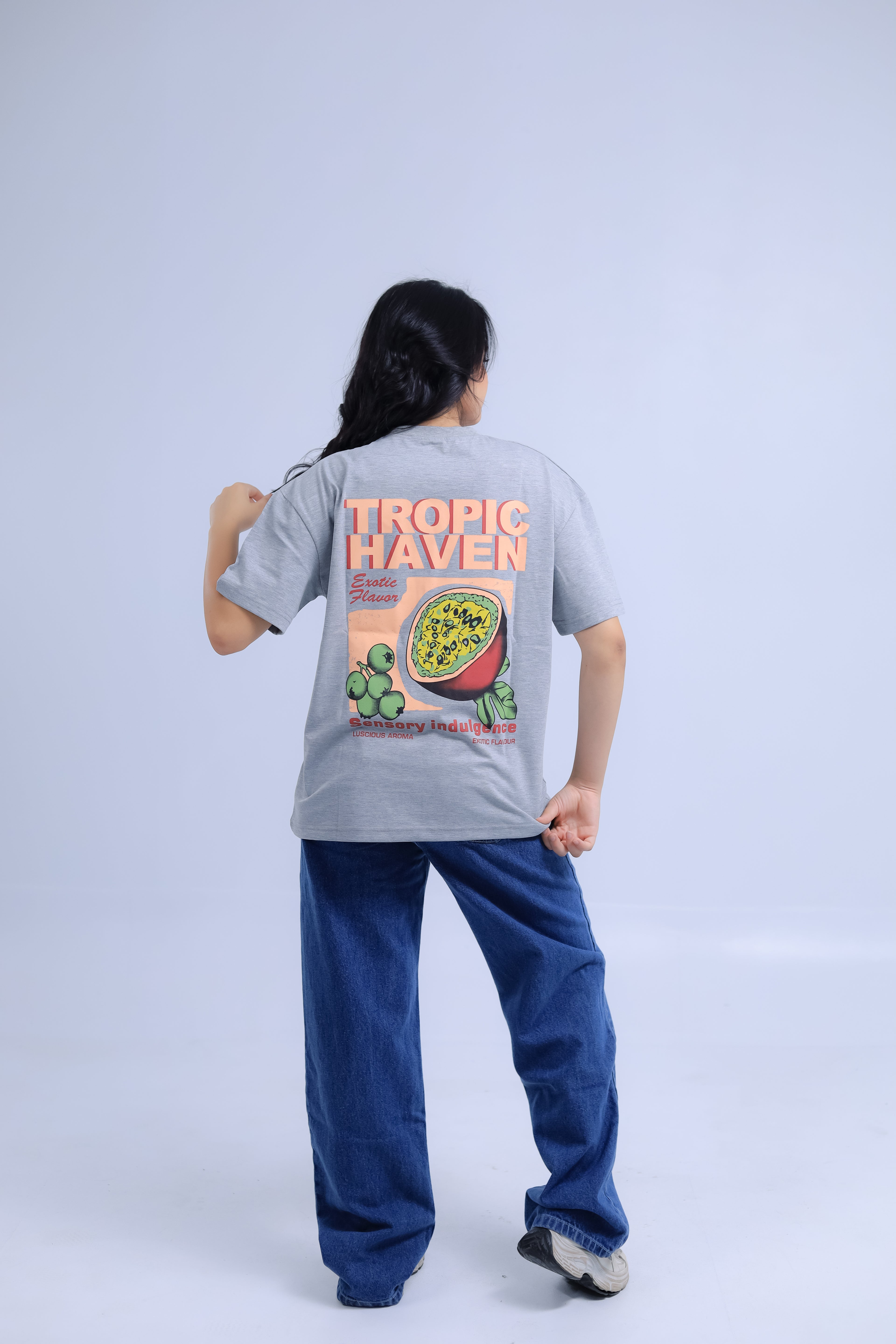 Oversized Tropic Haven Print T-shirt