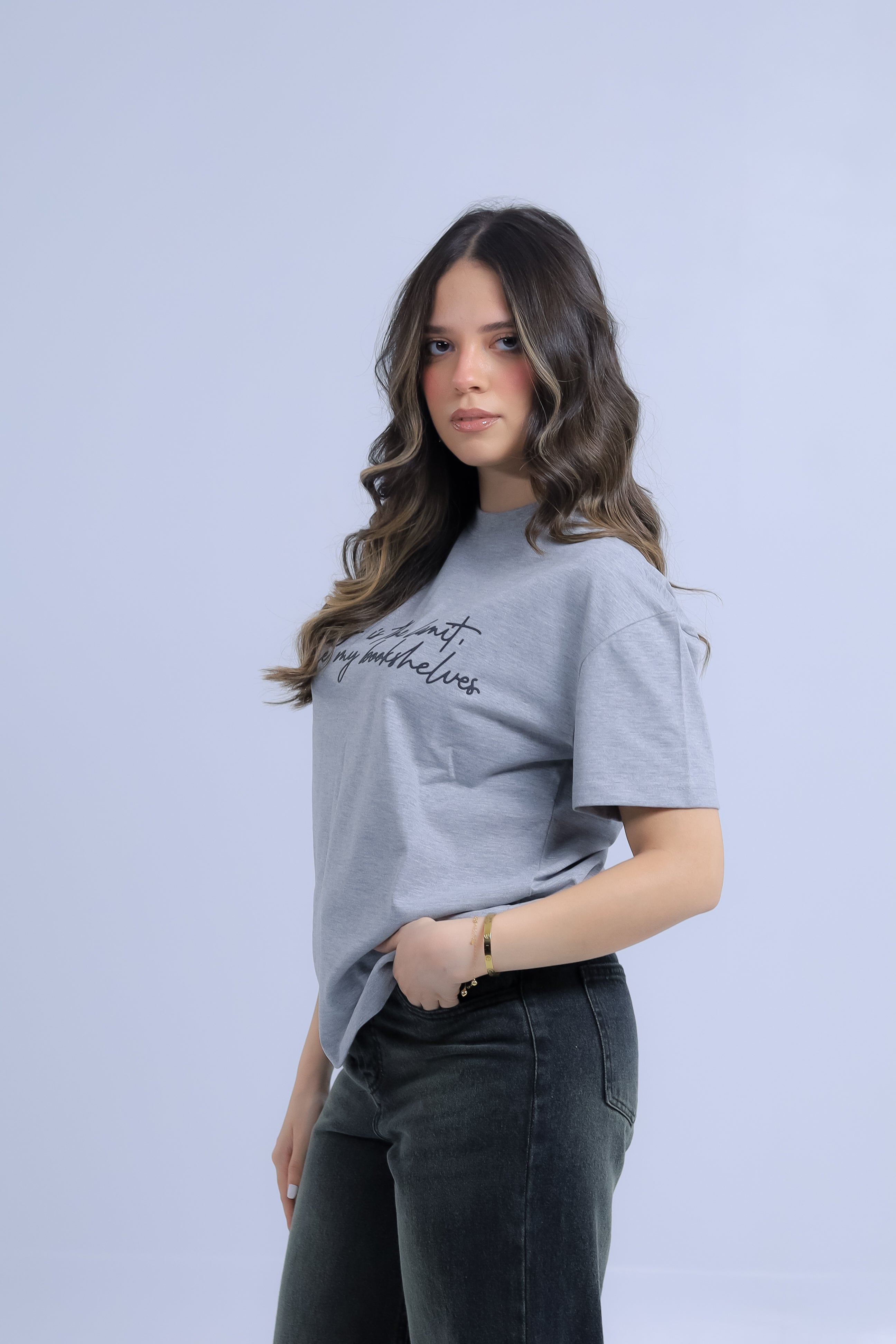 Oversized "Sky is the Limit" Print T-shirt