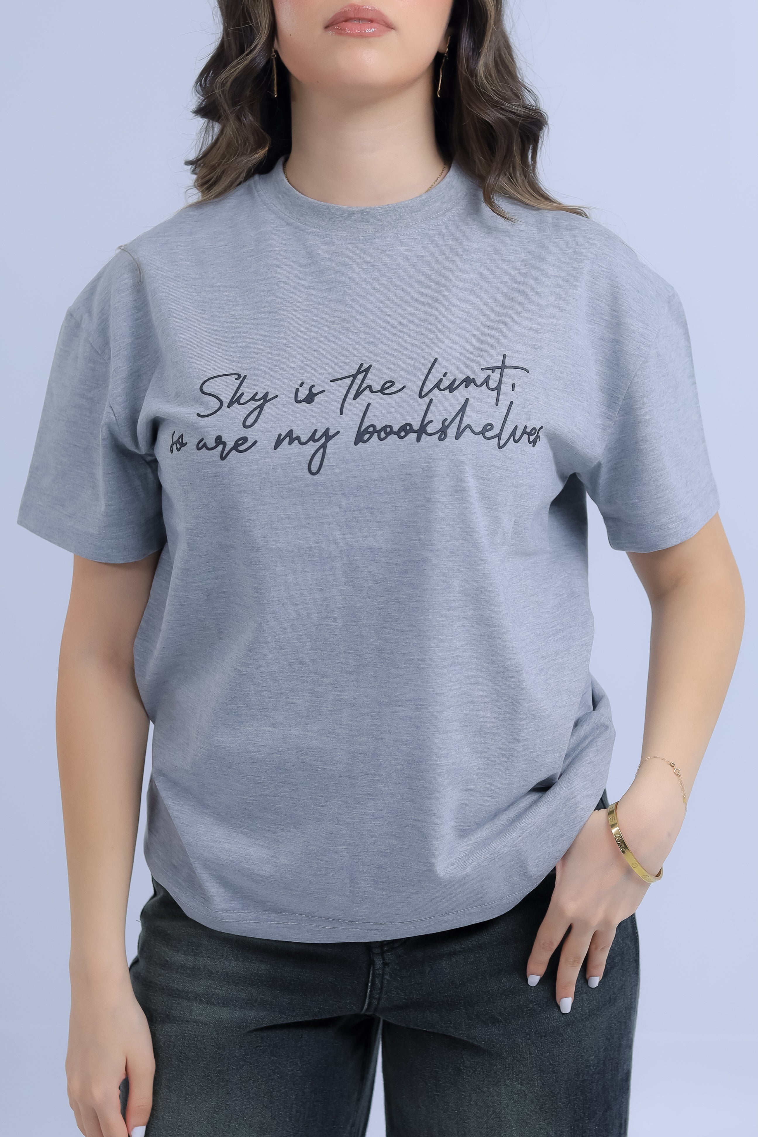 Oversized "Sky is the Limit" Print T-shirt