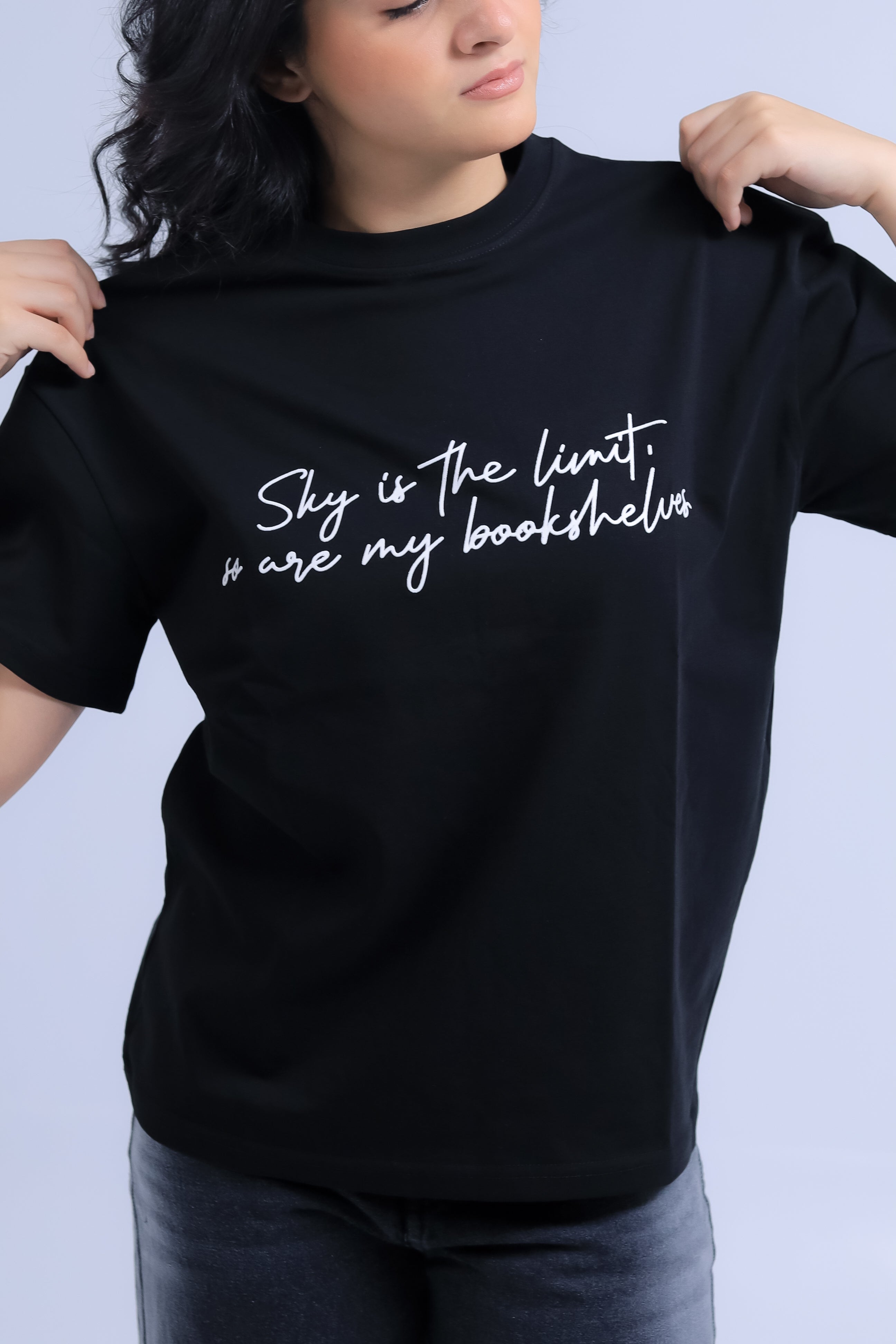 Oversized "Sky is the Limit" Print T-shirt