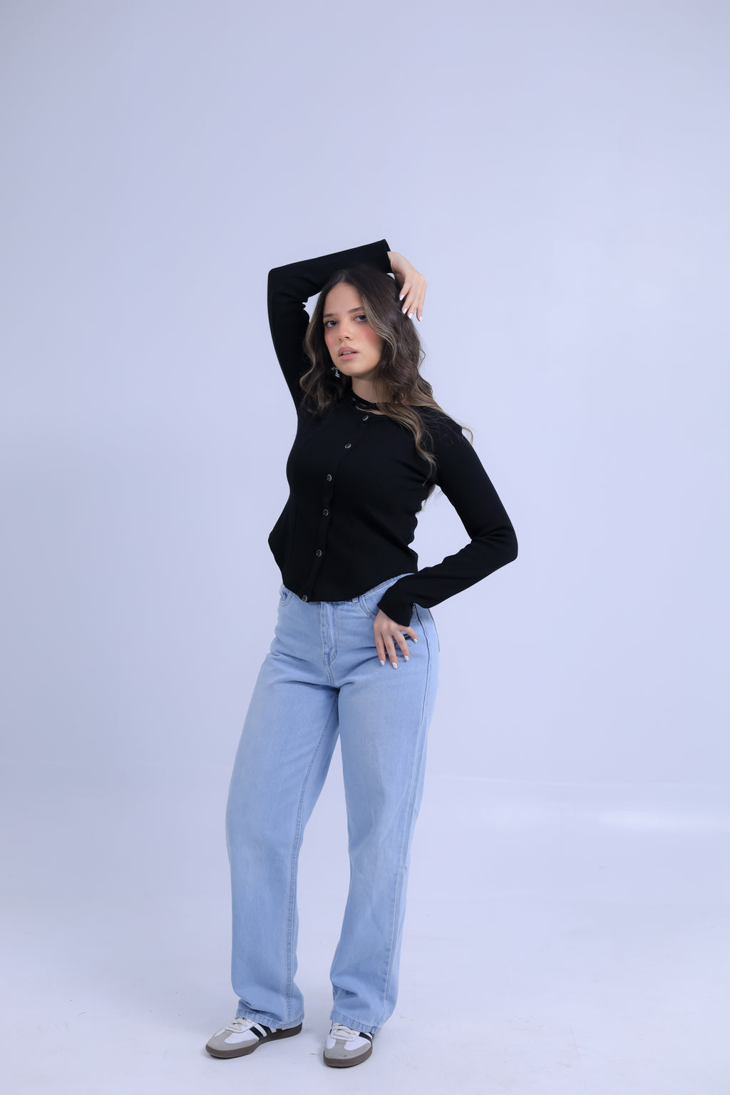 Ribbed Button Tee