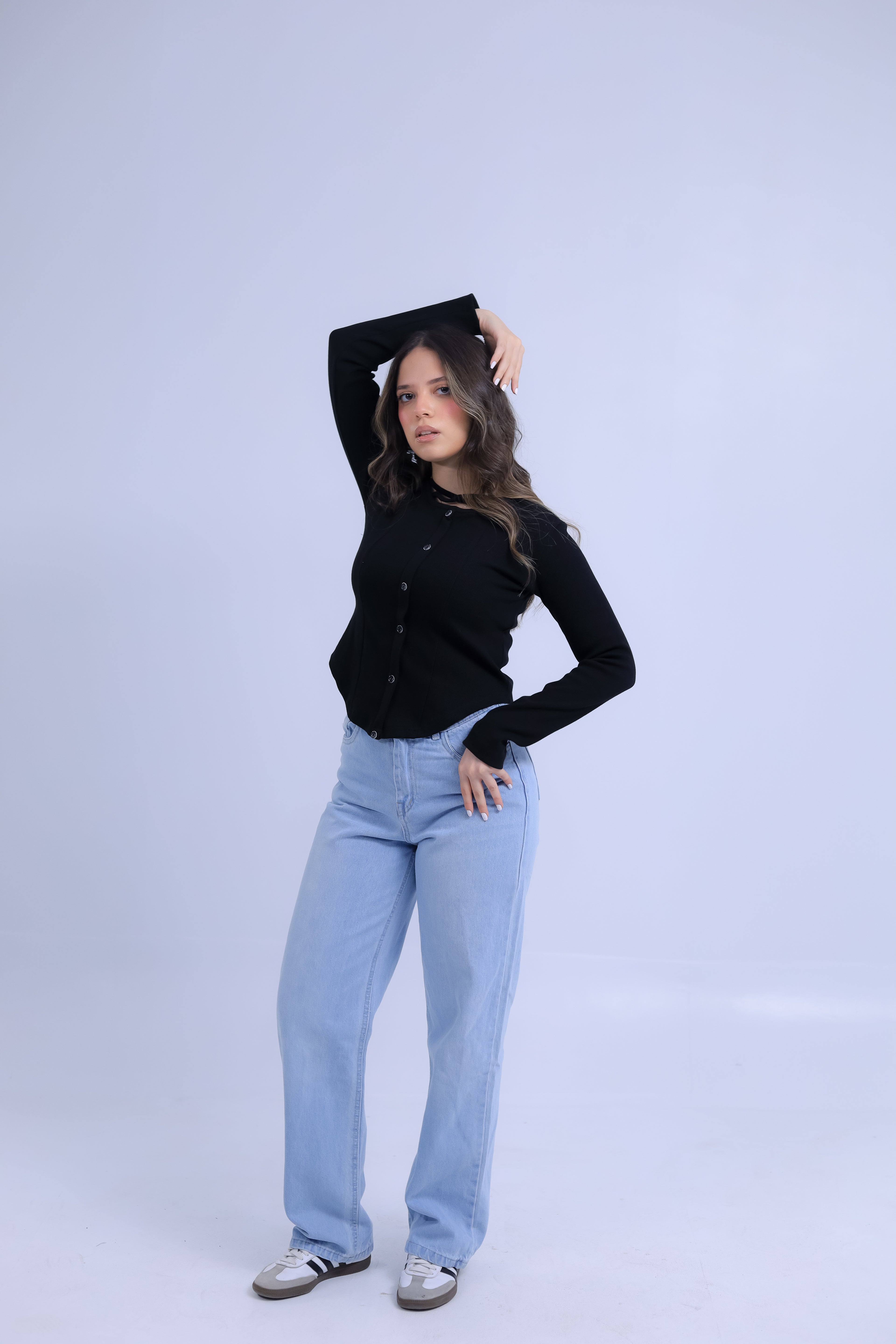 Ribbed Button Tee