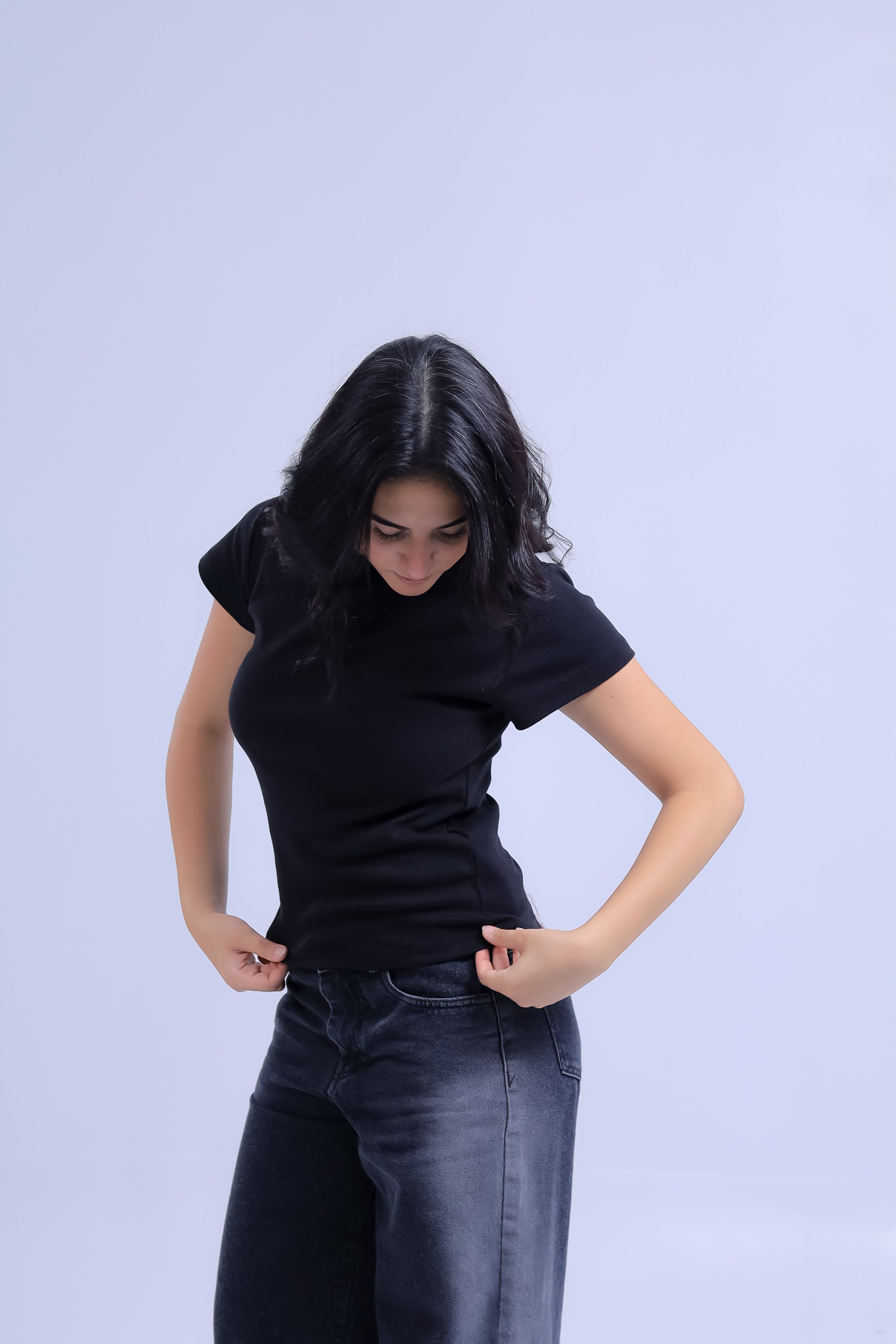 Ribbed Top Short Sleeve