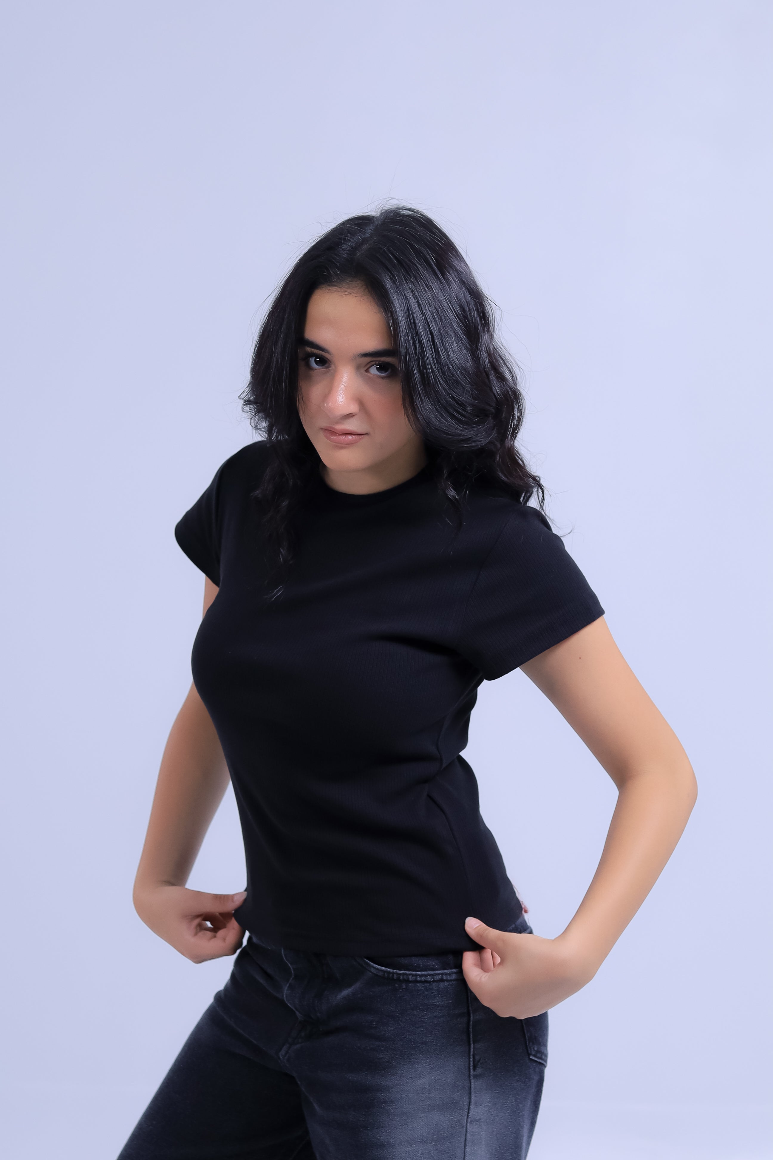 Ribbed Top Short Sleeve