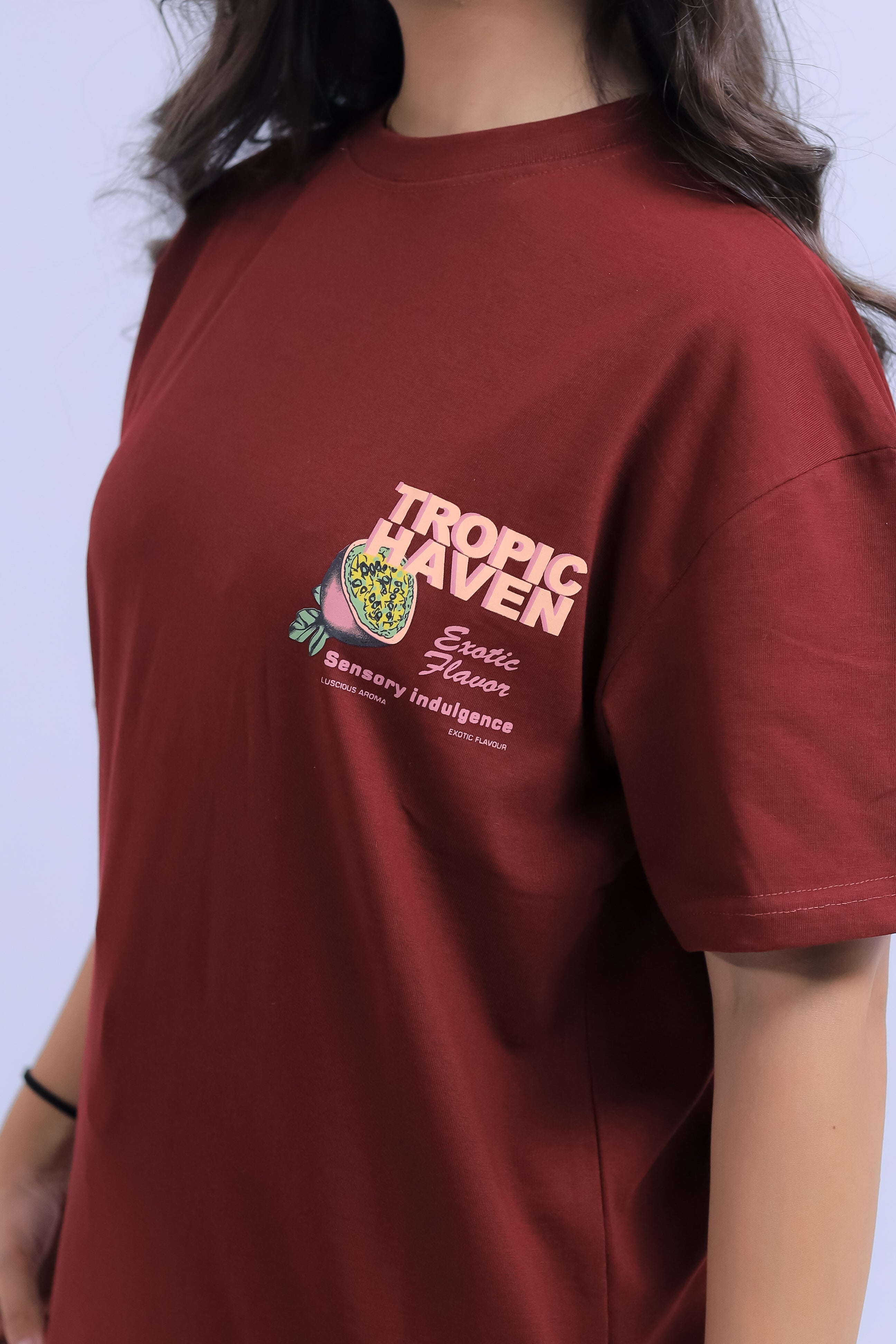 Oversized Tropic Haven Print T-shirt
