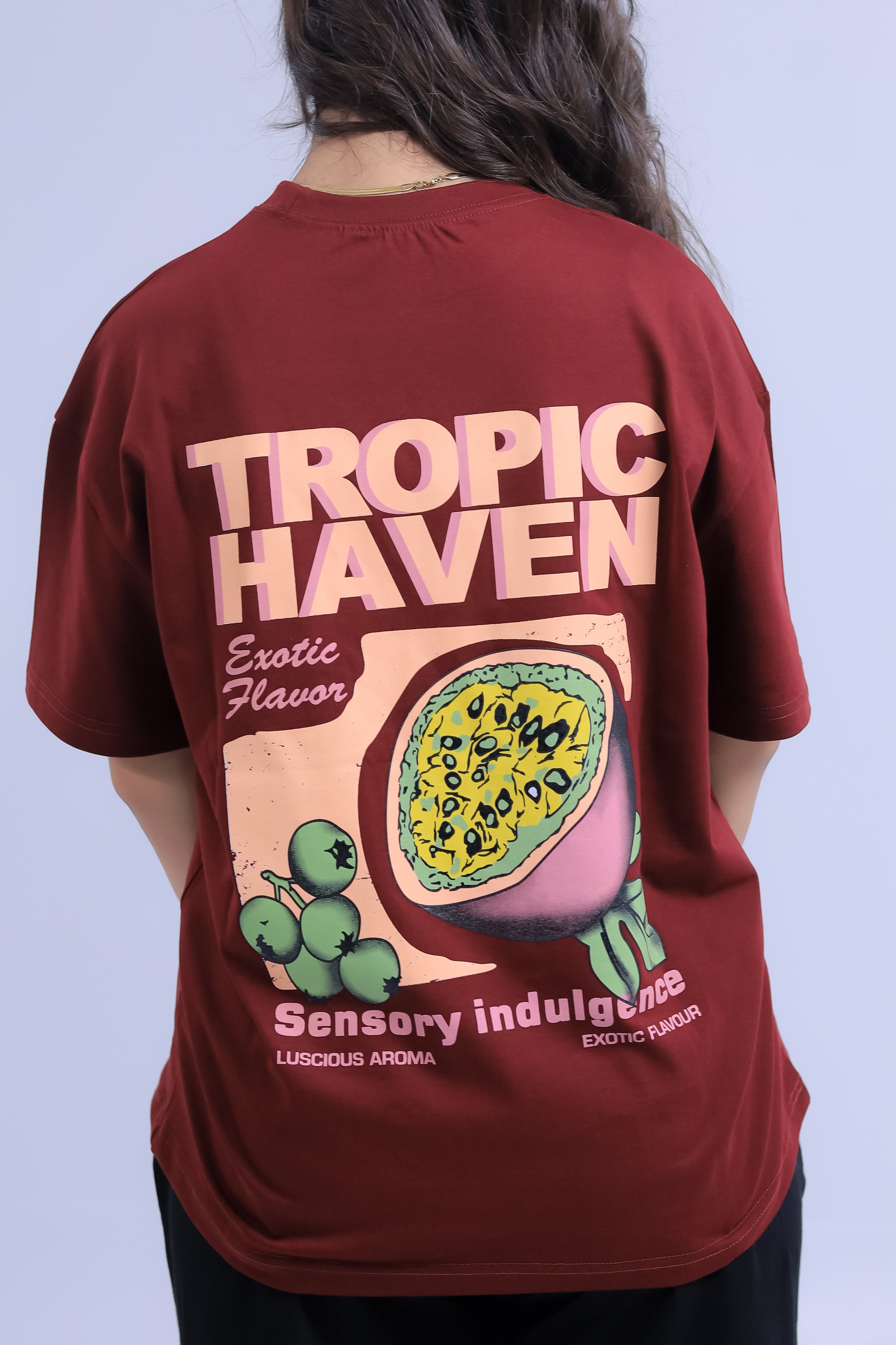 Oversized Tropic Haven Print T-shirt