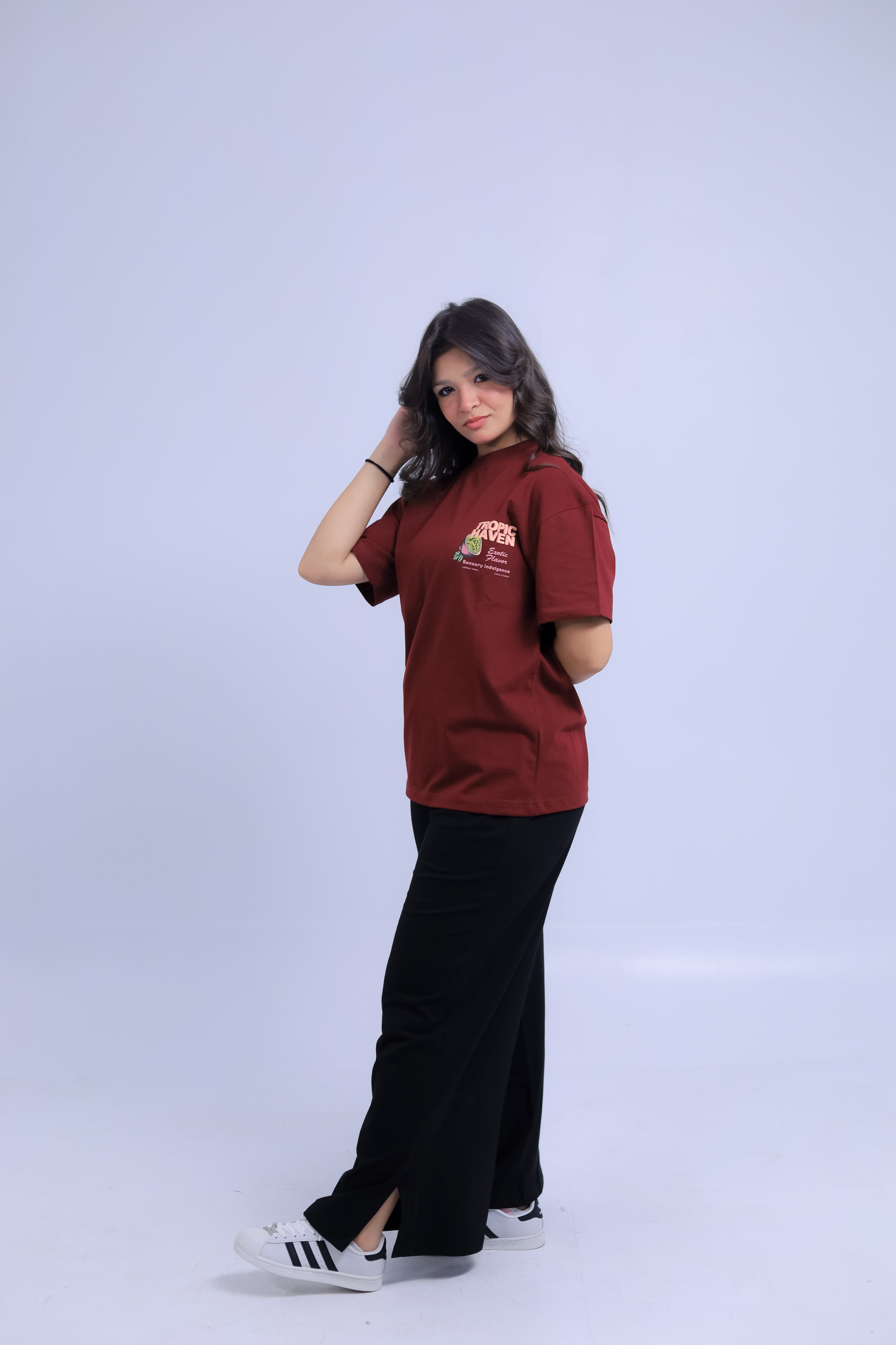 Oversized Tropic Haven Print T-shirt