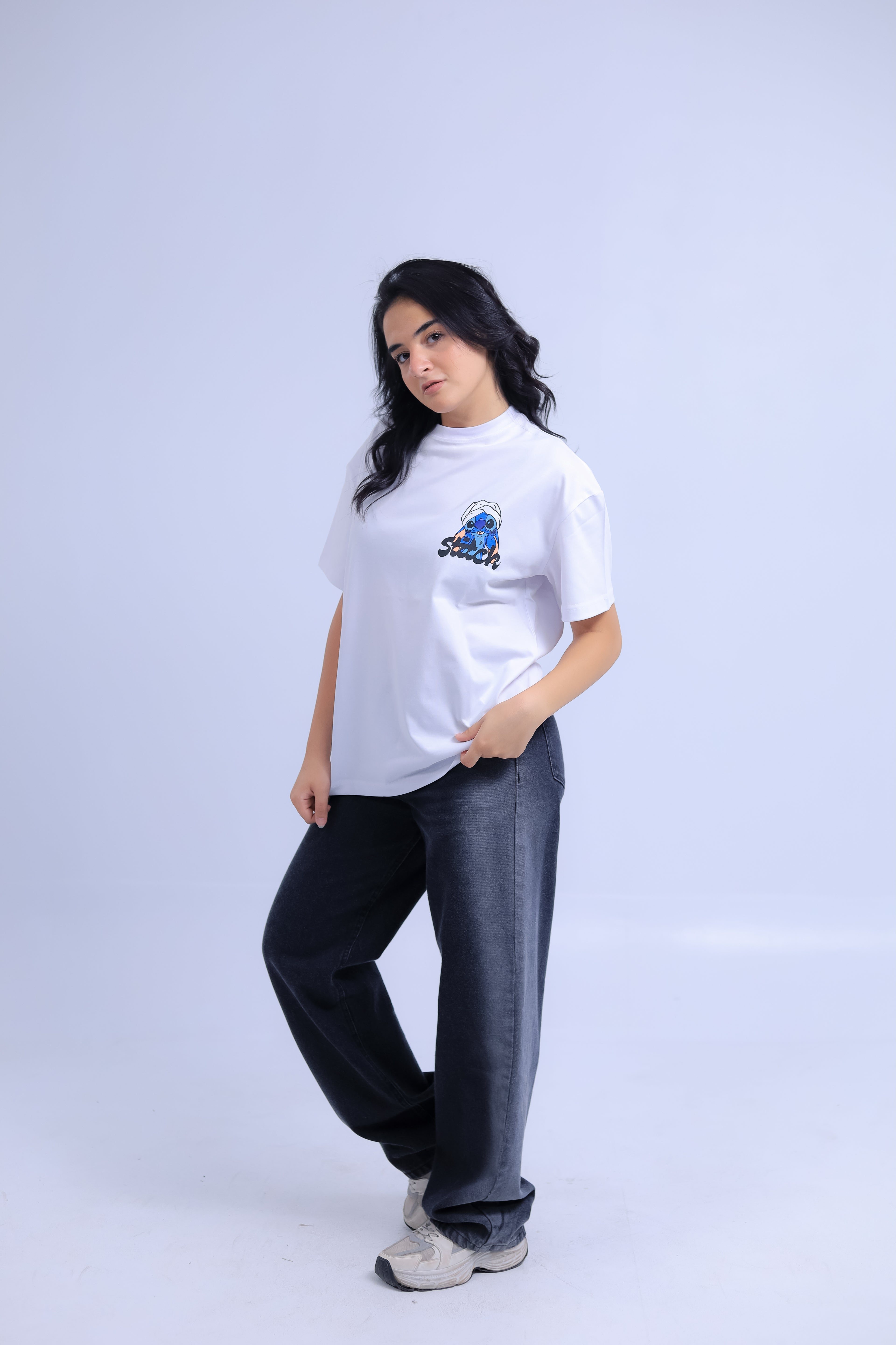 Oversized Stitch Print T-shirt - GRWM Edition