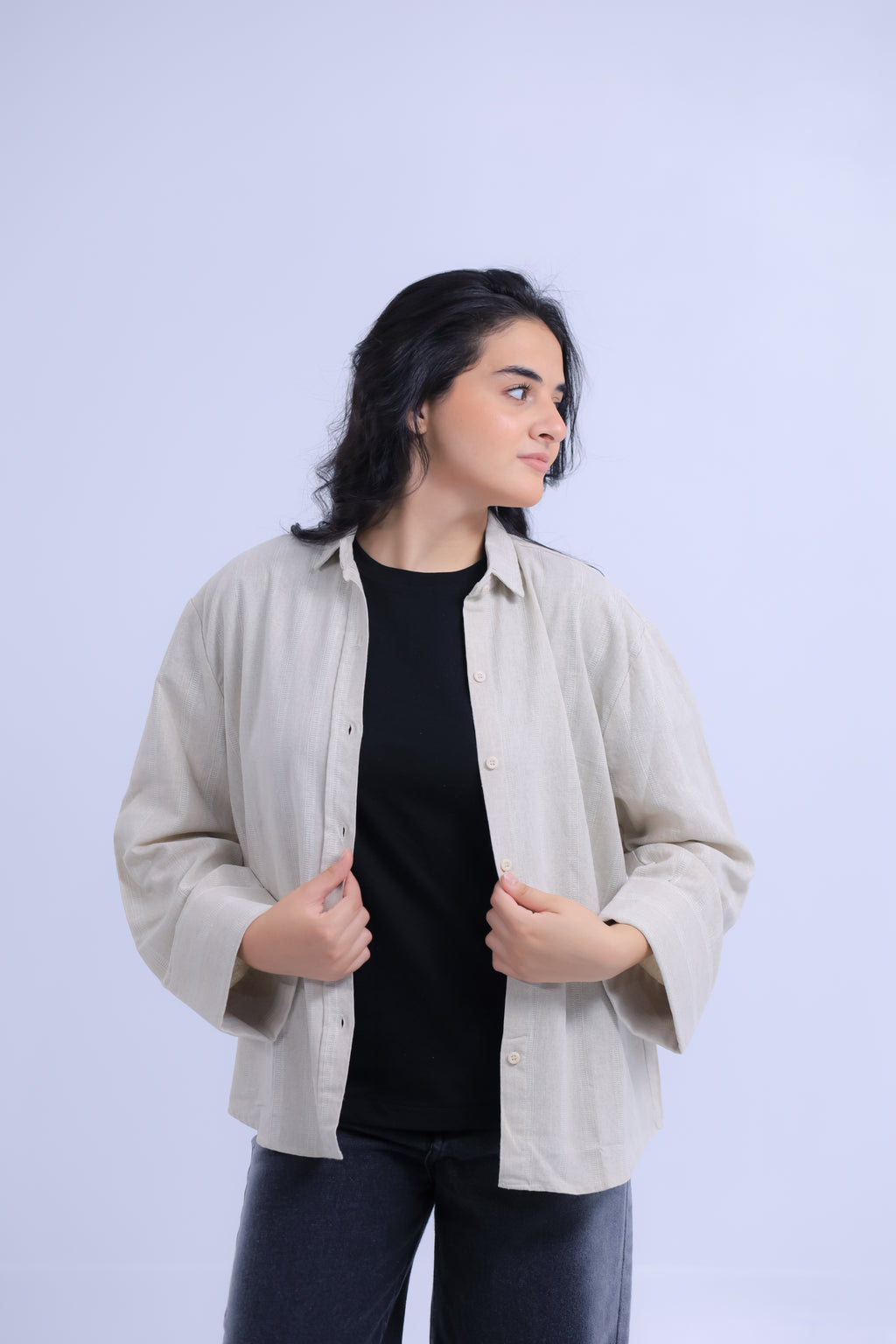 Linen Striped Shirt - Wide Cuffs