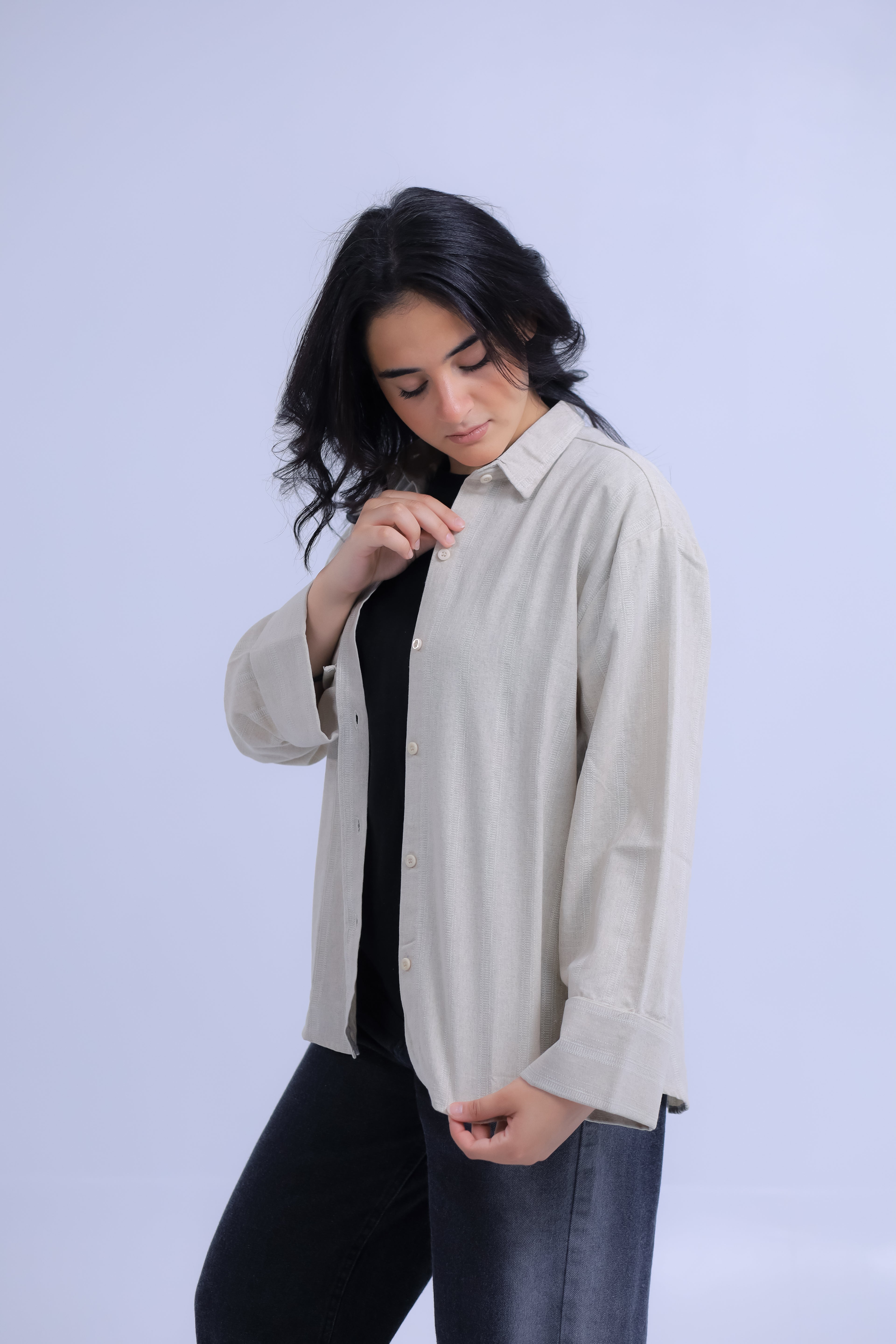 Linen Striped Shirt - Wide Cuffs