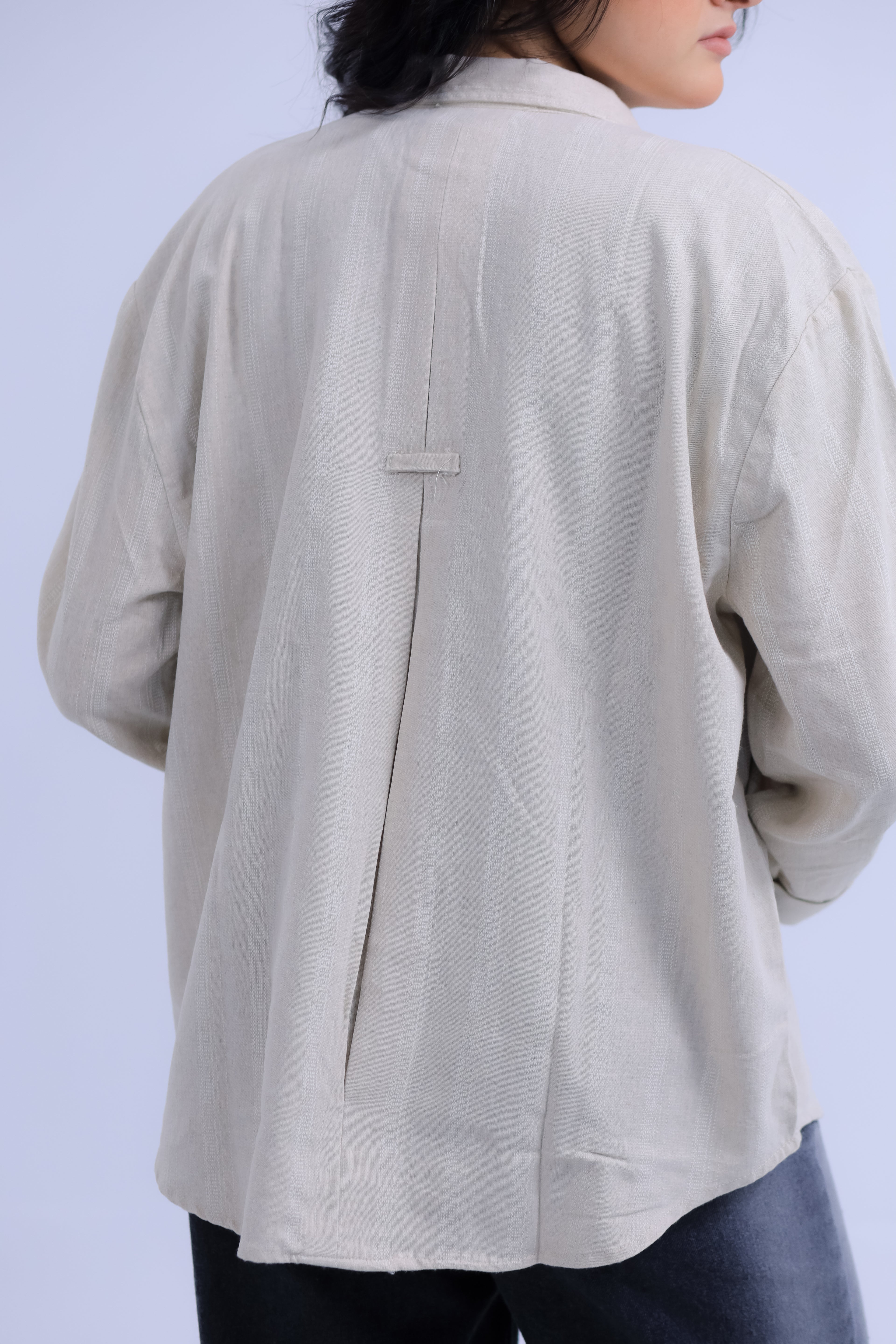 Linen Striped Shirt - Wide Cuffs