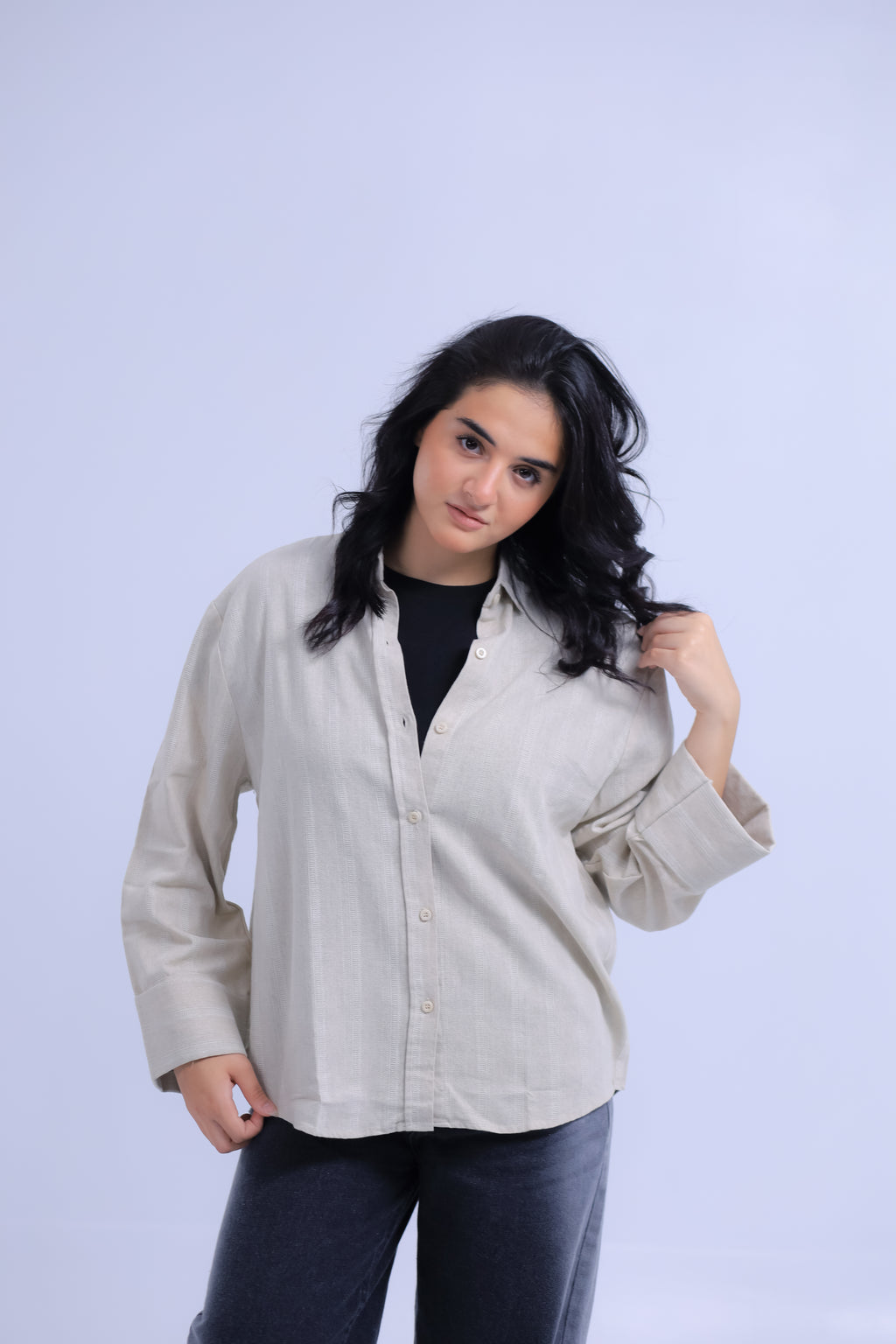 Linen Striped Shirt - Wide Cuffs