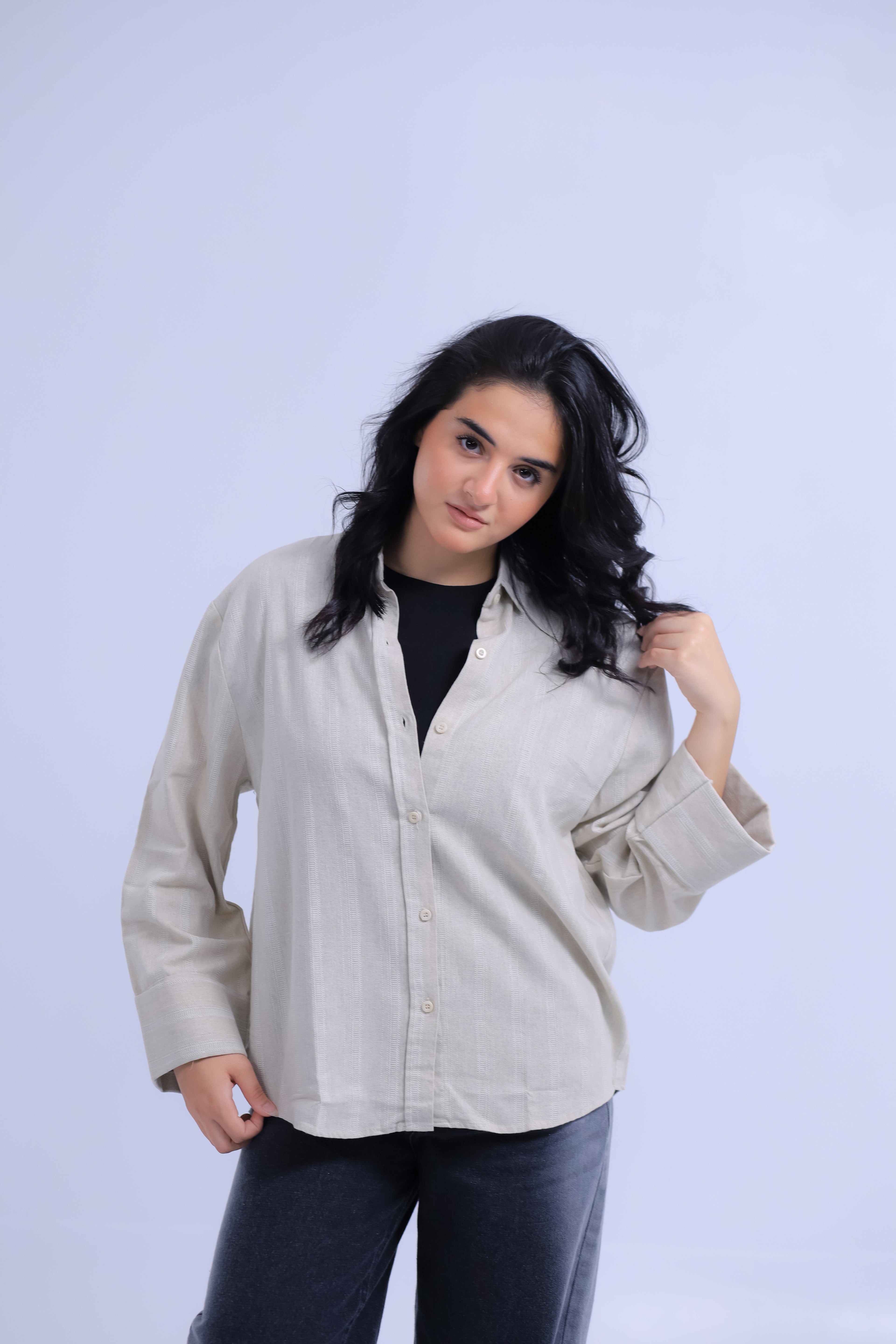 Linen Striped Shirt - Wide Cuffs
