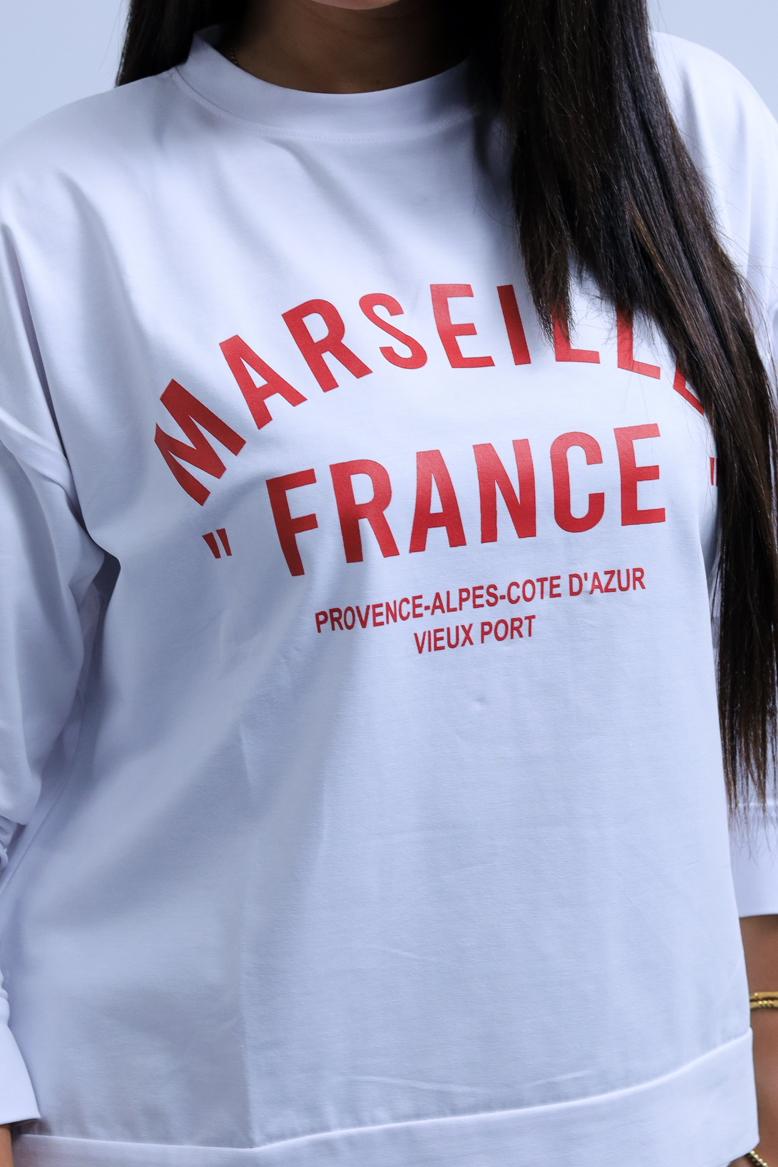 Marseille France Long Sleeve Printed Tee